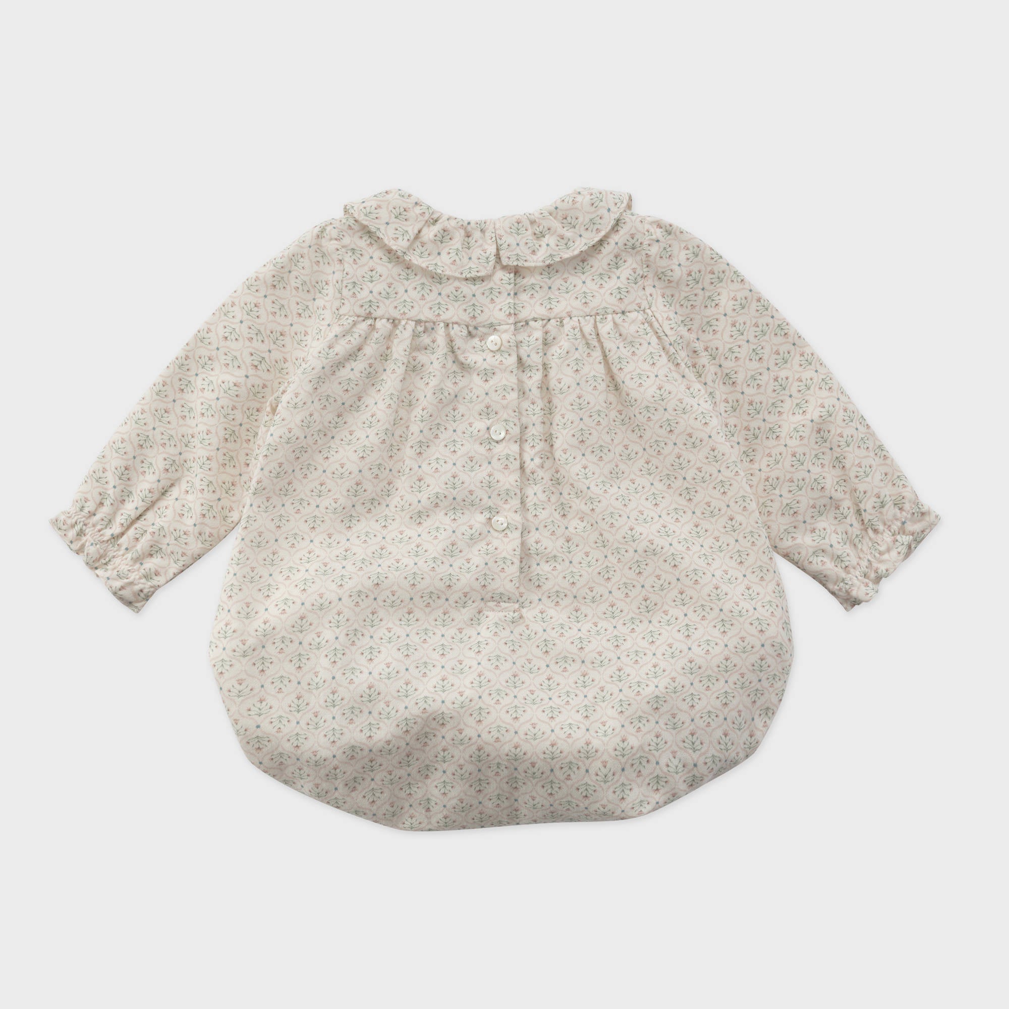 Baby Girls Light Pink Printed Cotton Babysuit