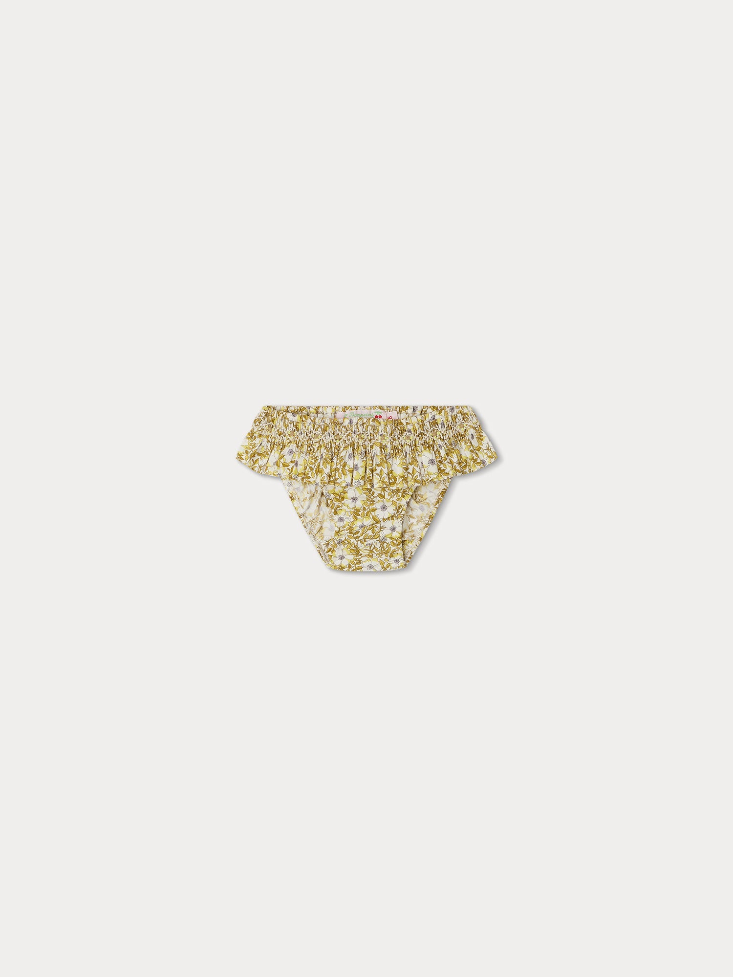 Girls Yellow Floral Cotton Swimshorts