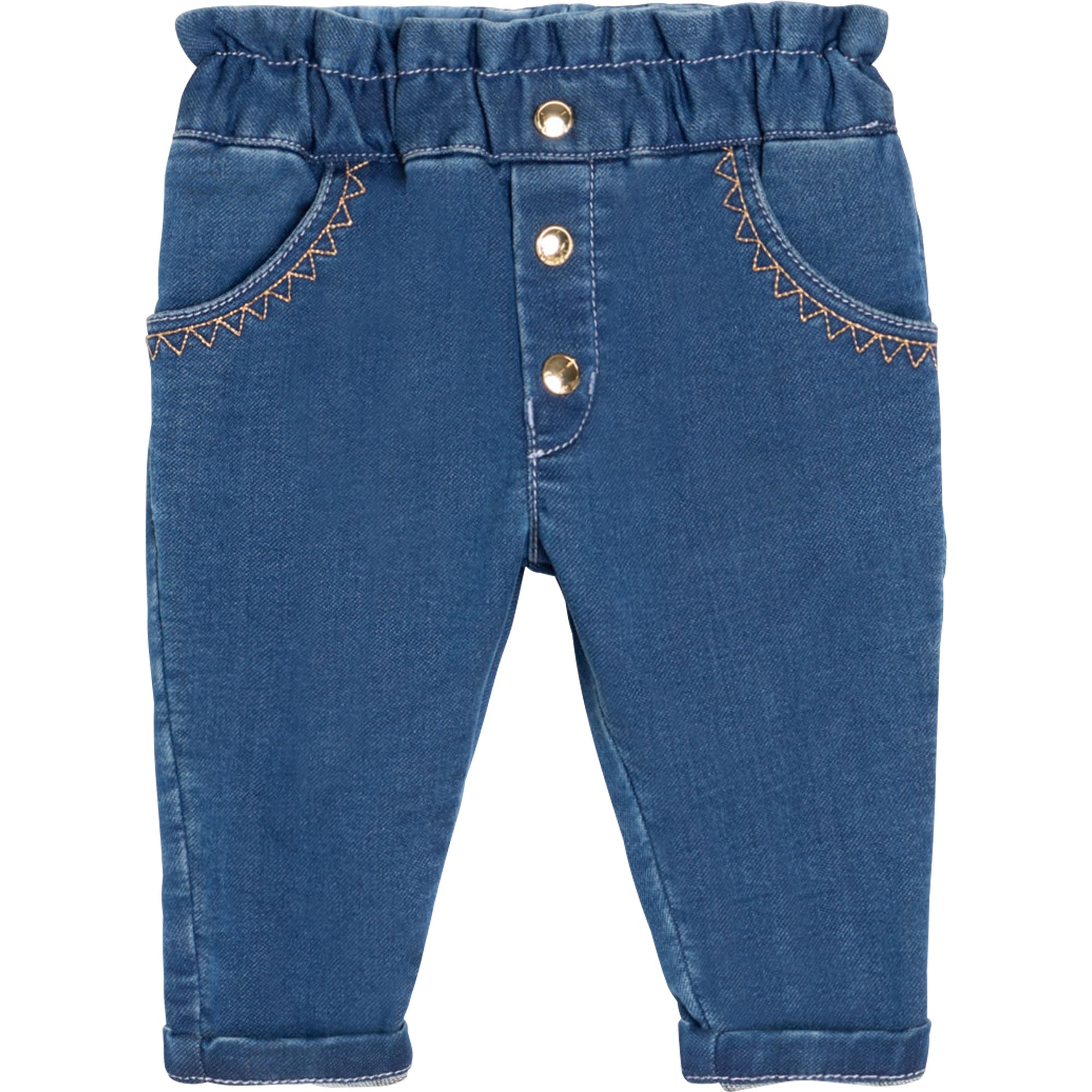 Baby Girls Blue Denim Trousers