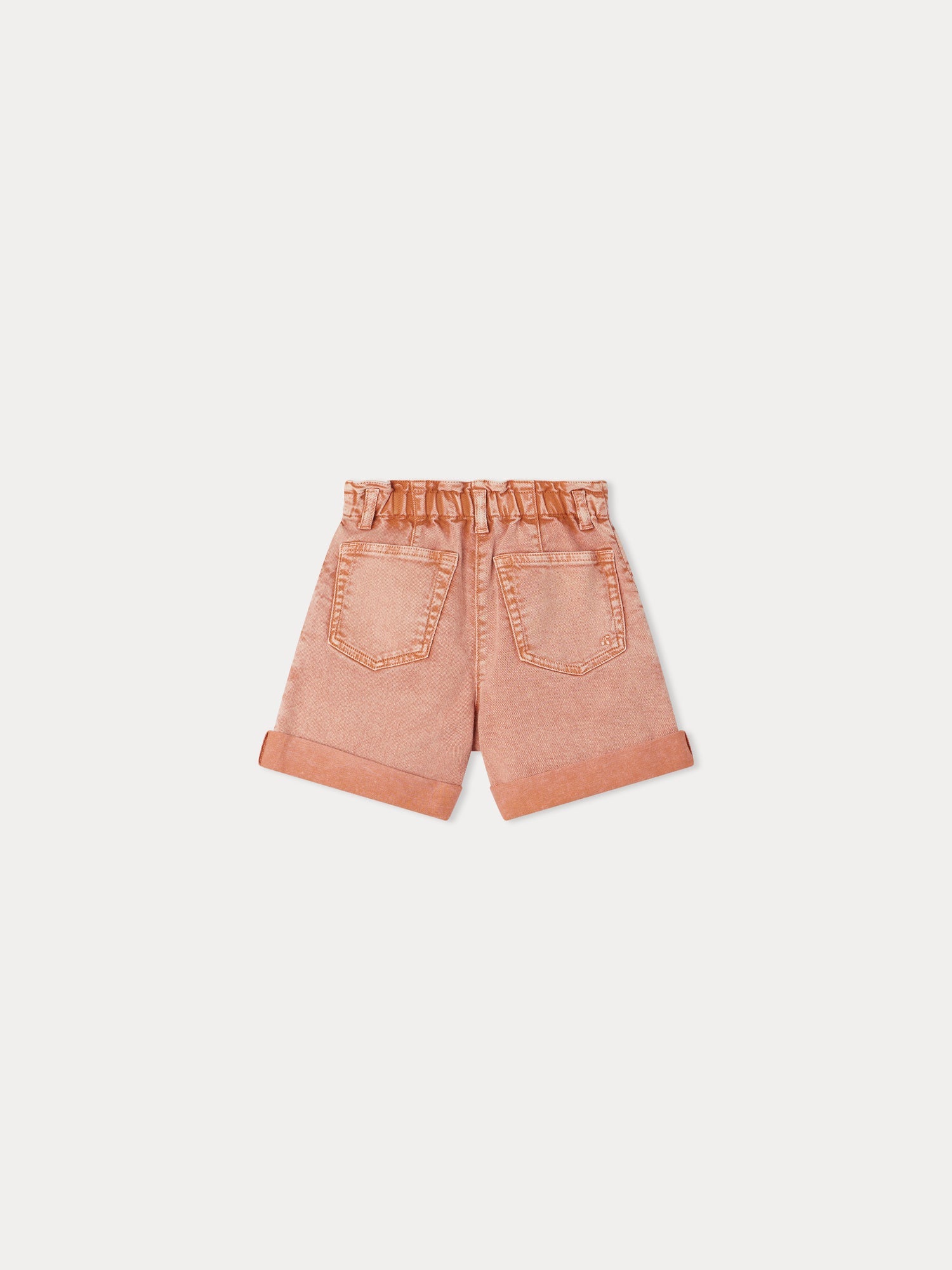 Girls Orange Cotton Shorts