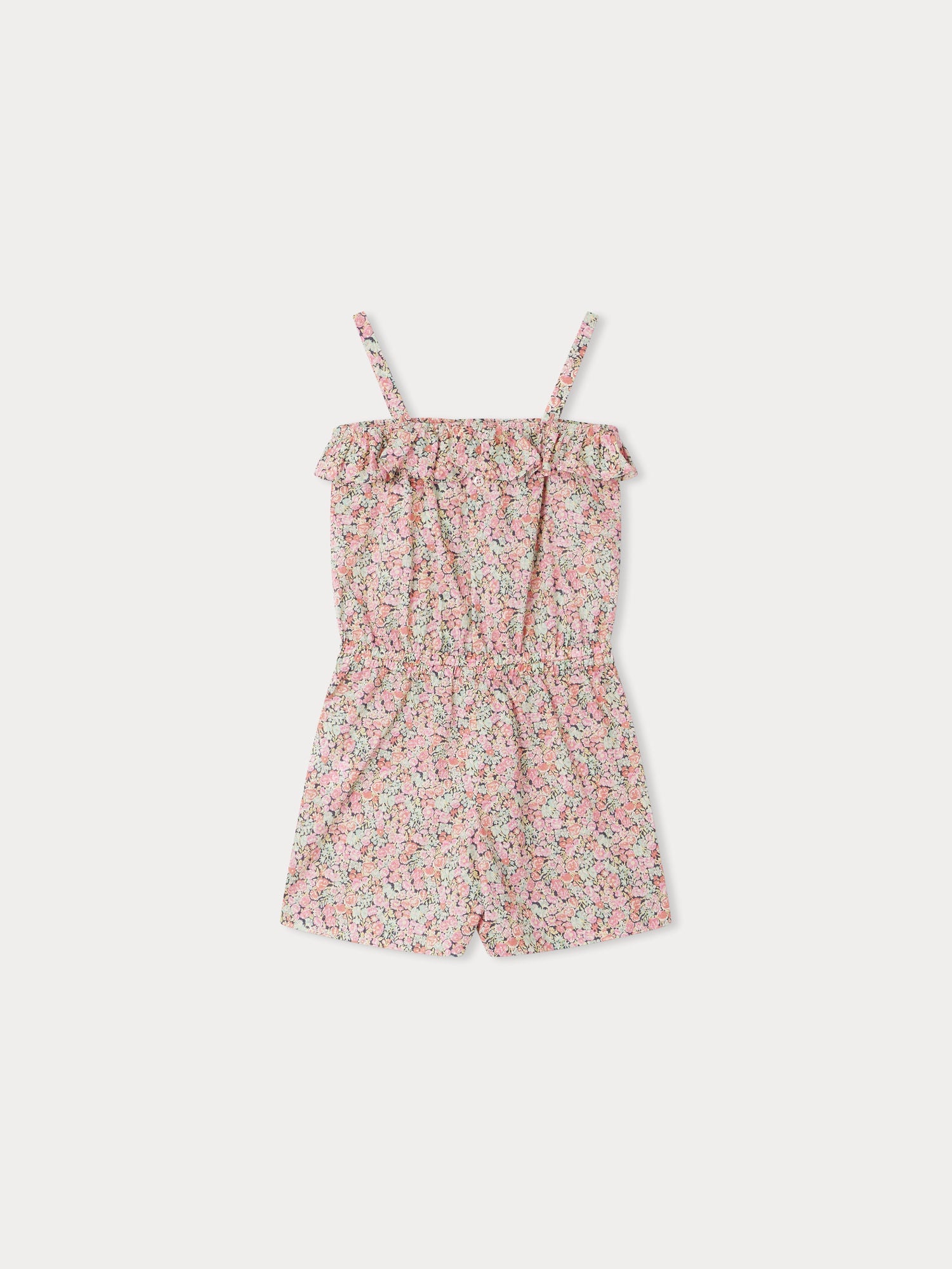 Girls Pink Cotton Jumpsuit