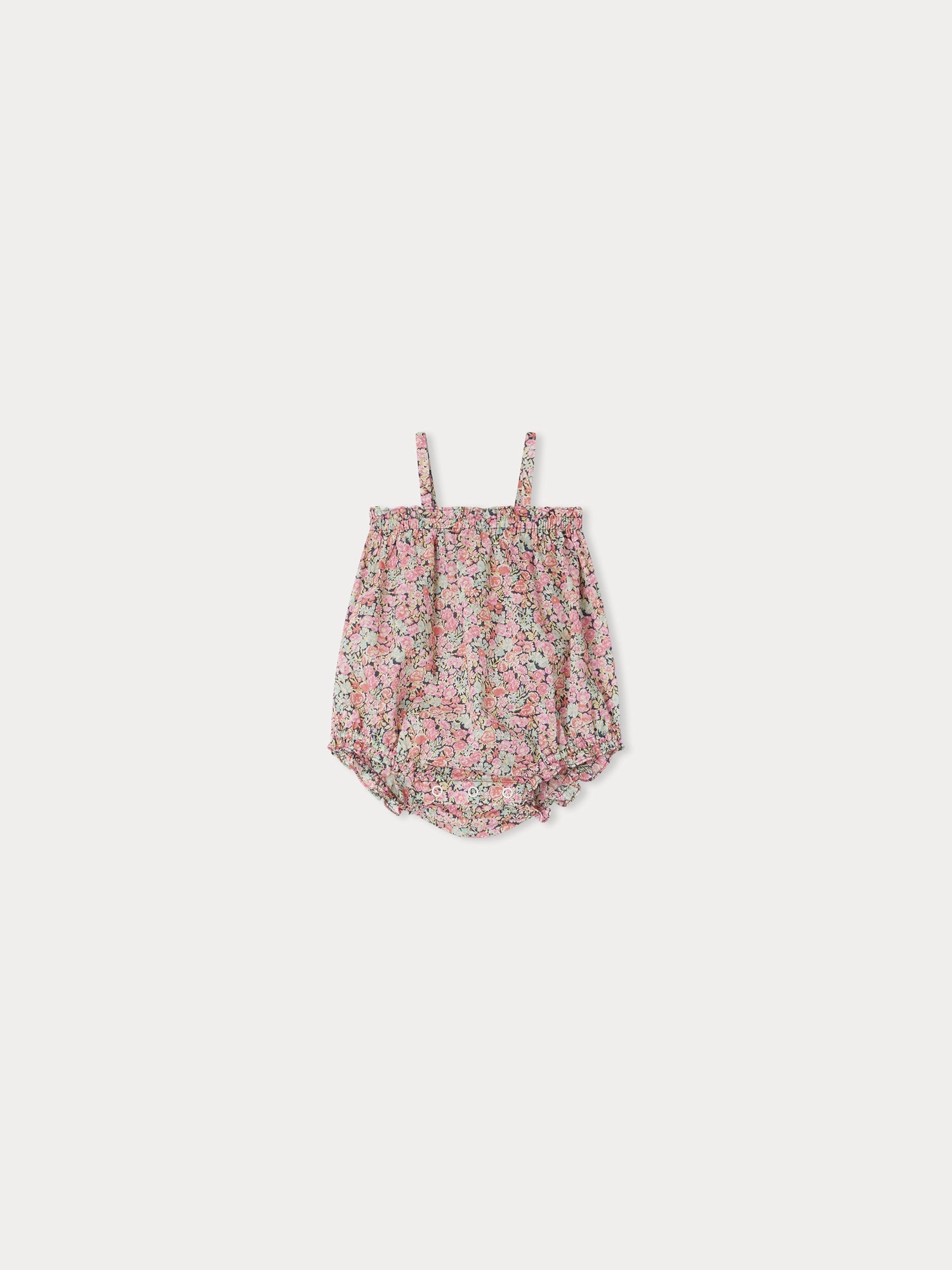 Baby Girls Pink Floral Cotton Babysuit