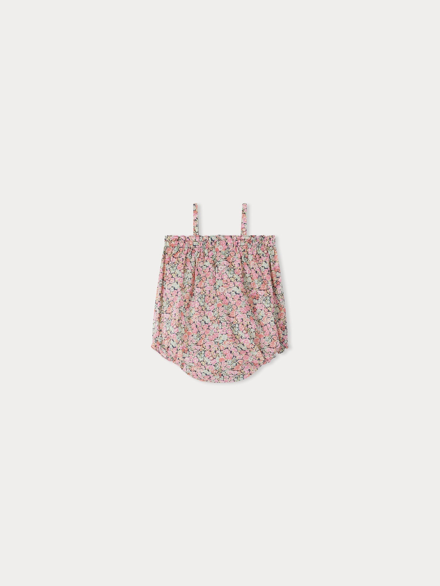 Baby Girls Pink Floral Cotton Babysuit