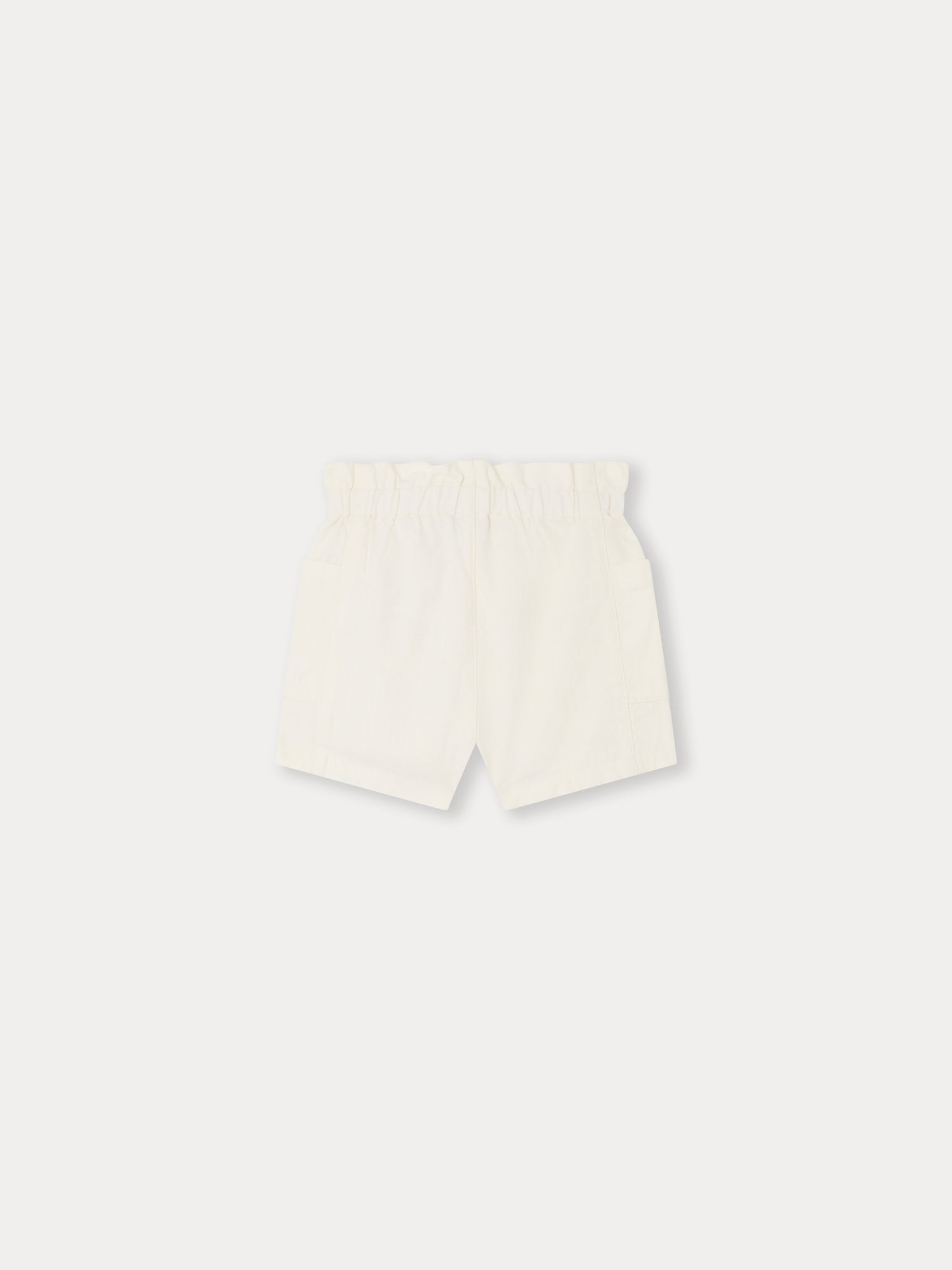 Baby Girls White Cotton Shorts