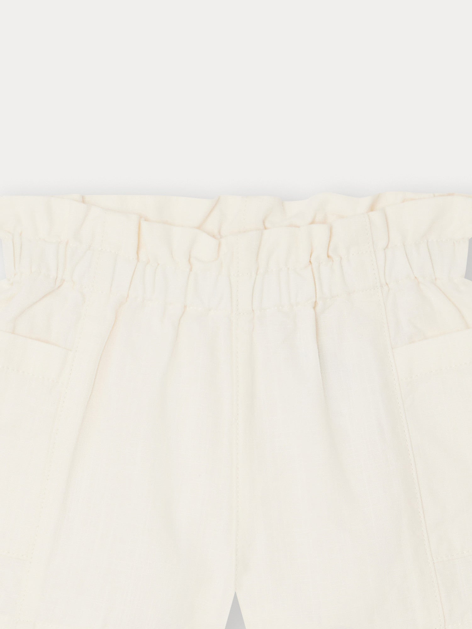 Baby Girls White Cotton Shorts