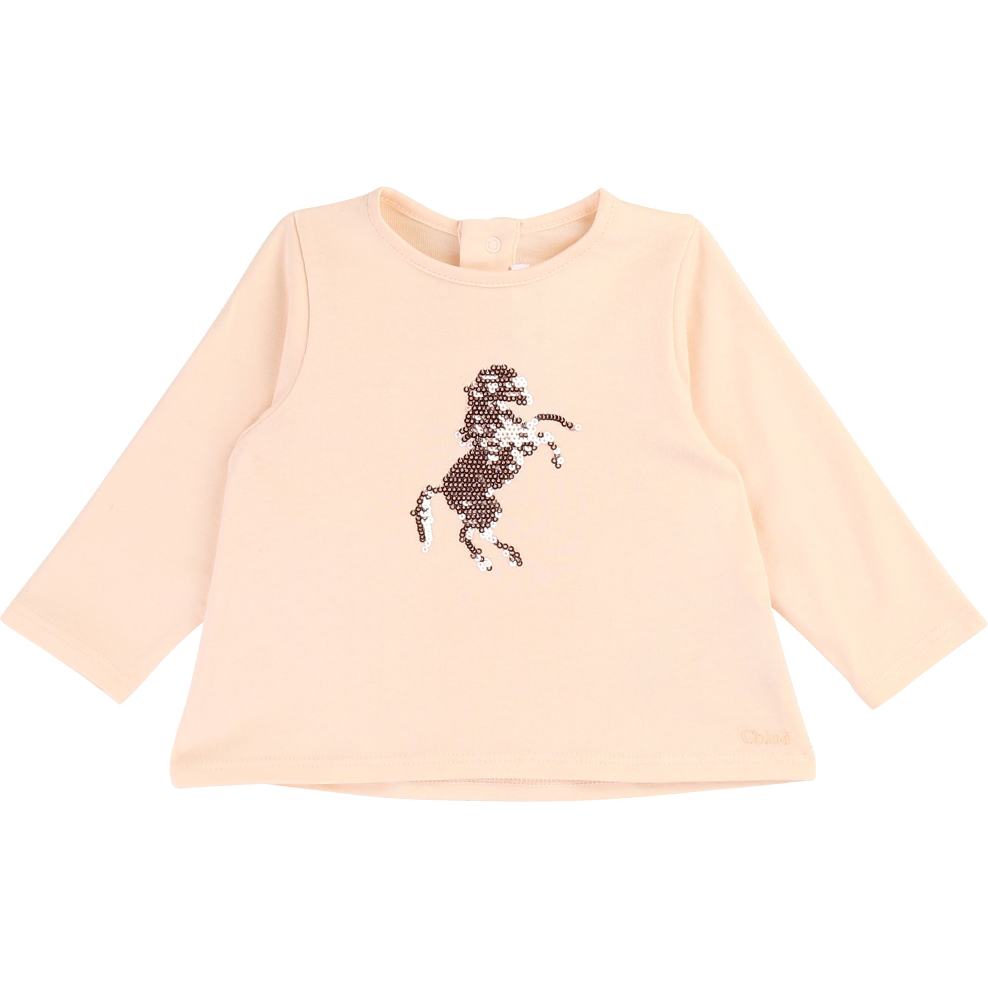 Girls Pink Pattern Cotton T-shirt