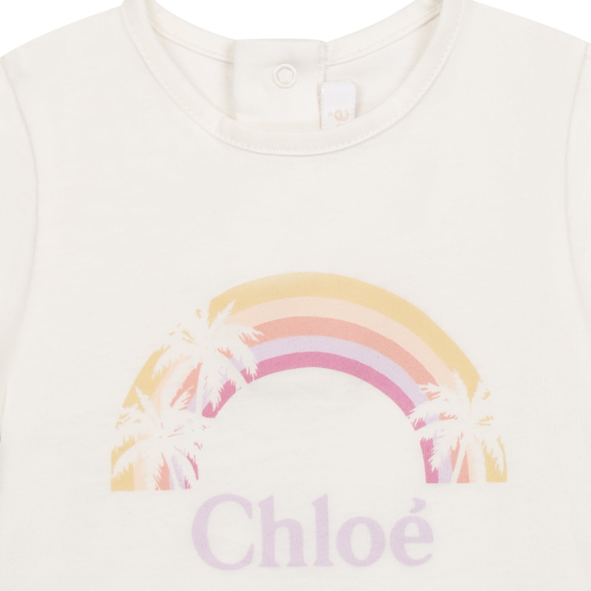 Baby Girls White Logo Cotton T-Shirt