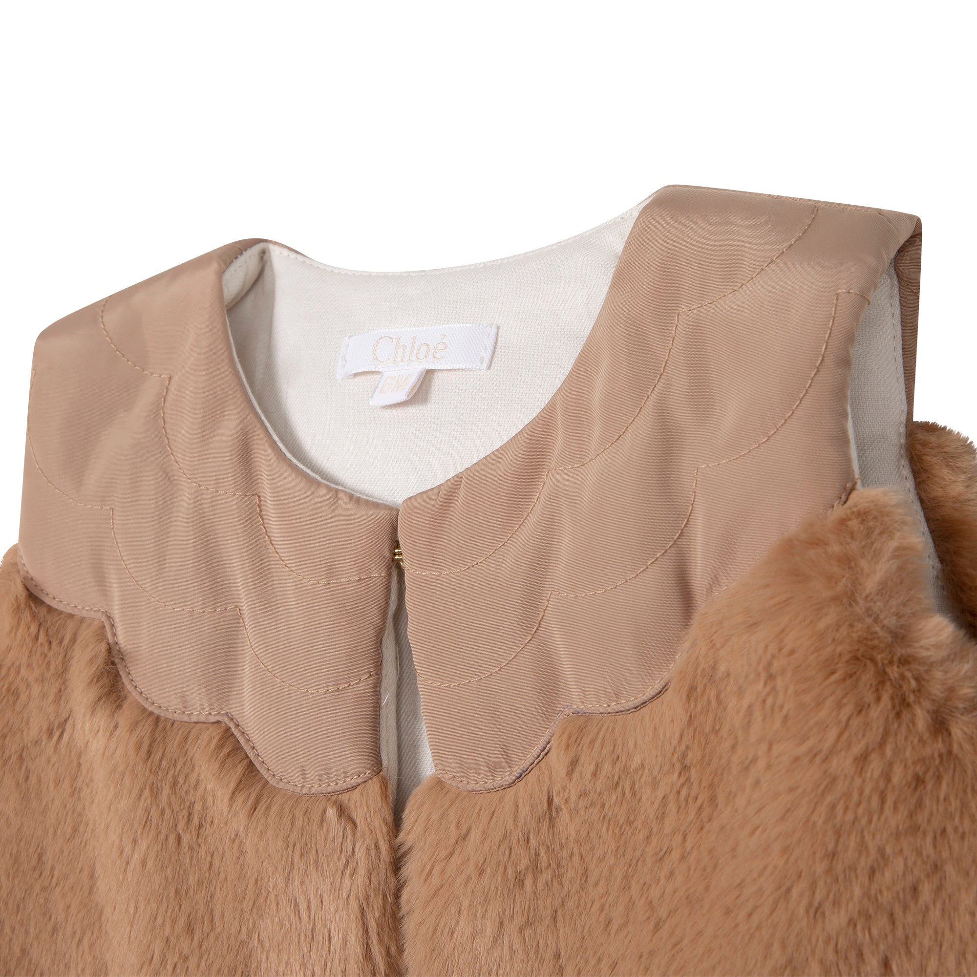 Girls Beige Padded Gilet