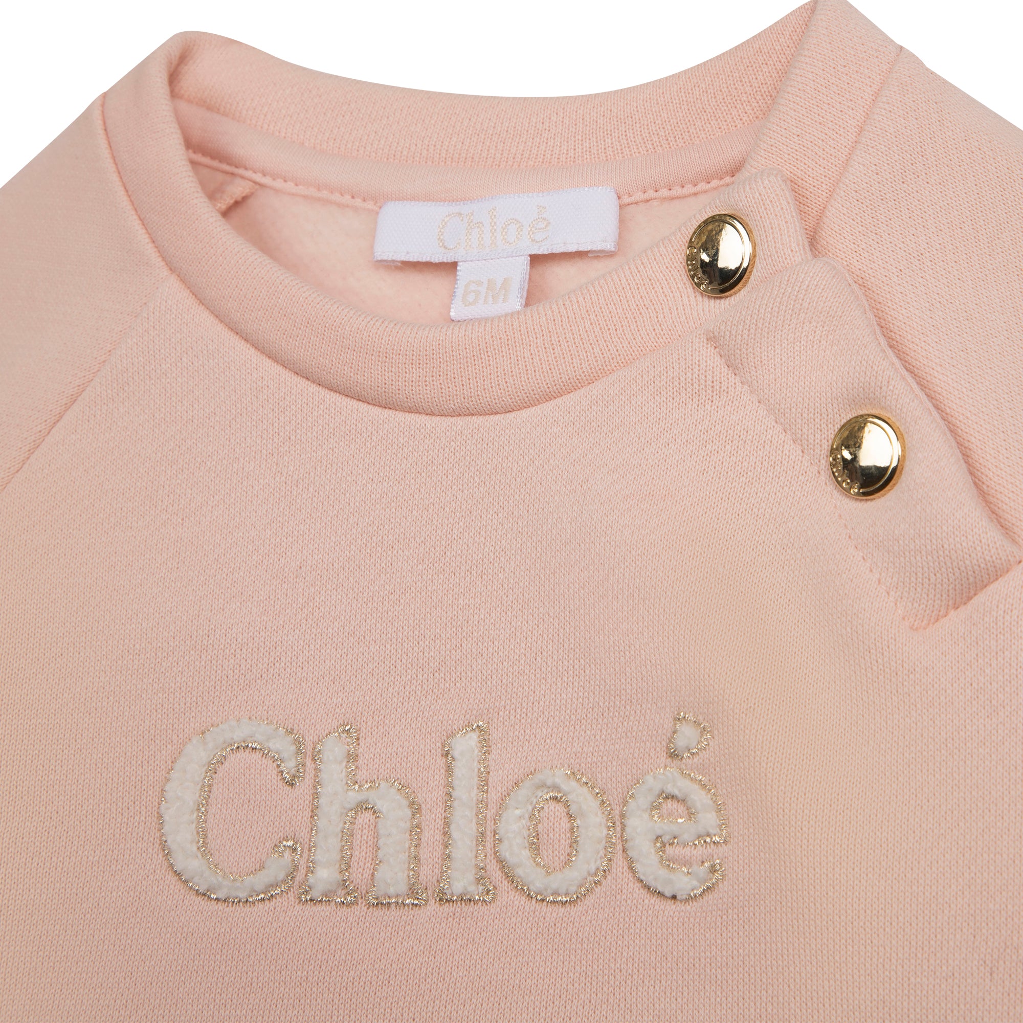 Baby Girls Pink Logo Cotton Sweatshirt