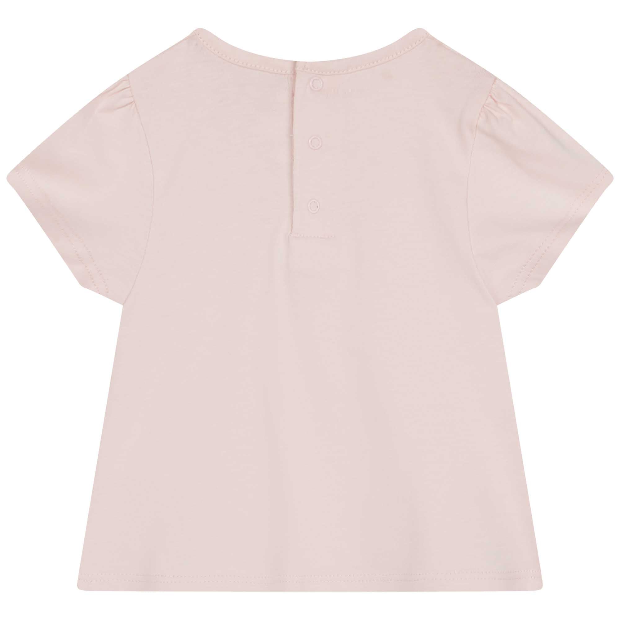 Baby Girls Light Pink Logo Cotton T-Shirt