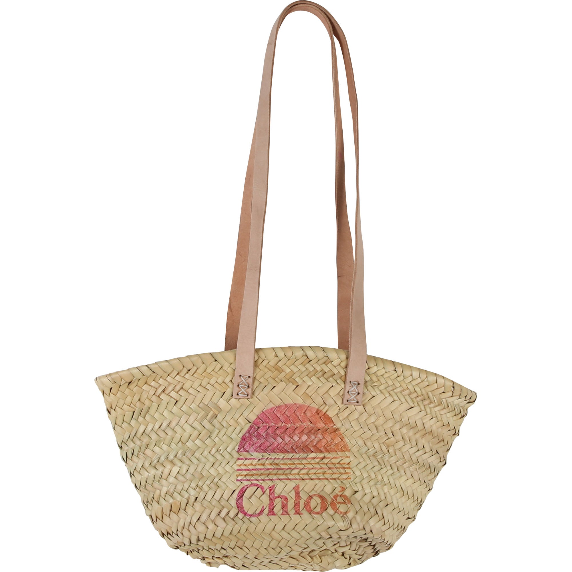 Girls Straw Logo Bag