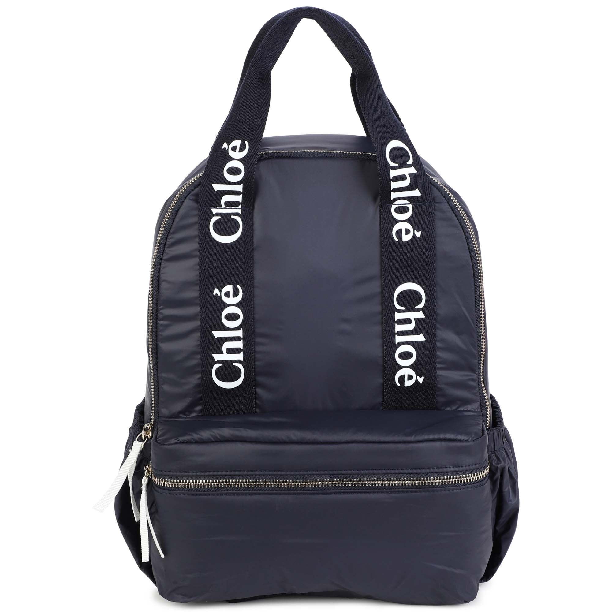 Girls Navy Logo Backpack (36cm)