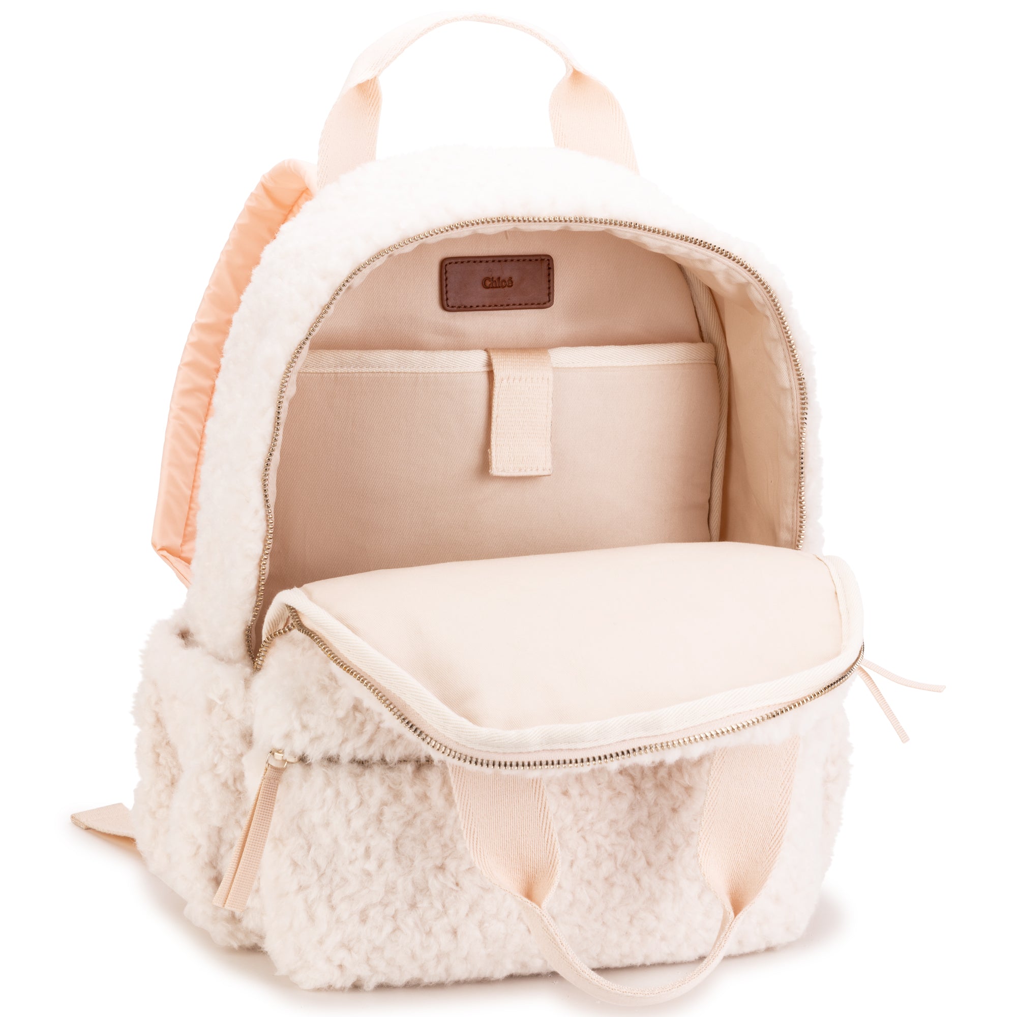 Girls Ivory Faux Fur Backpack (40cm)