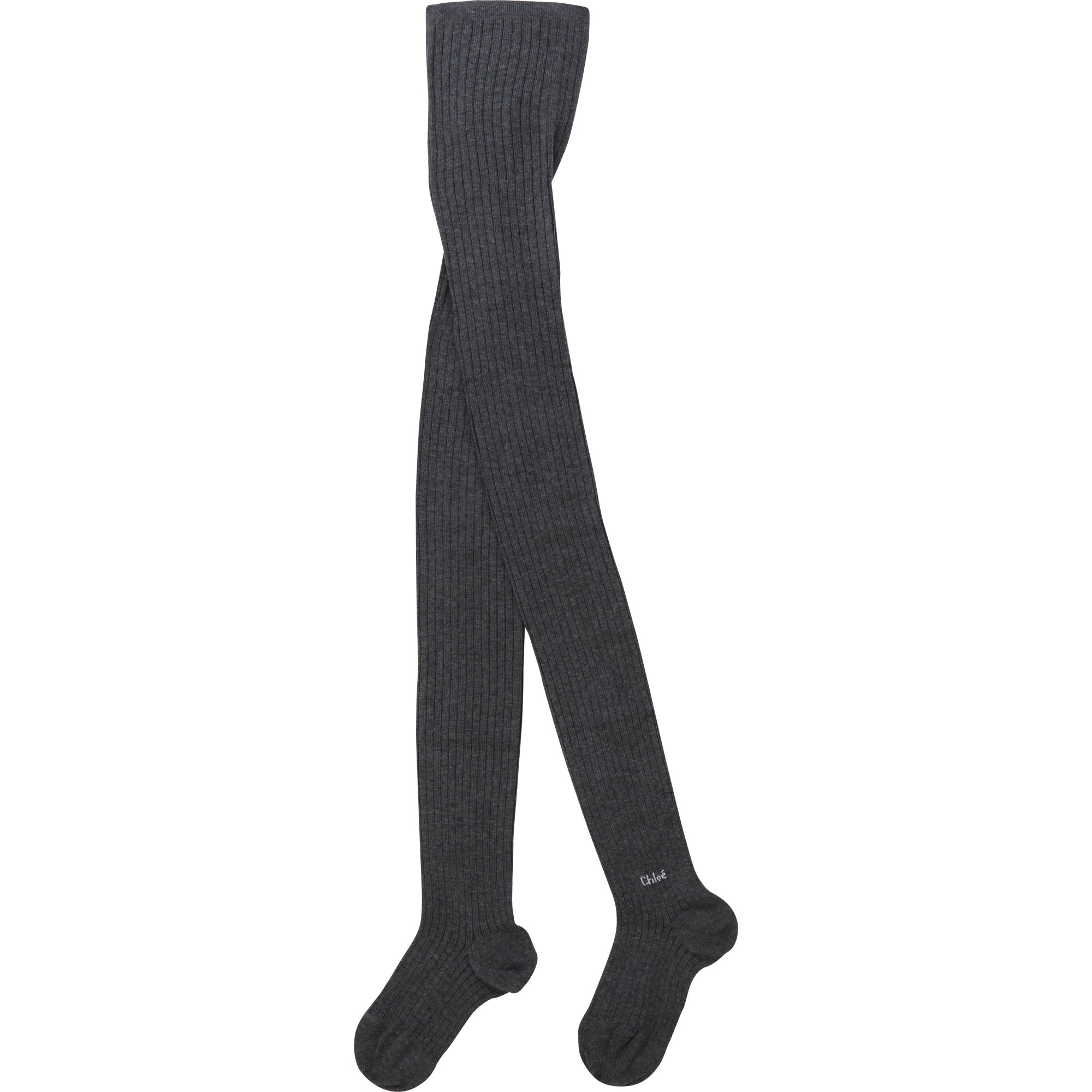 Girls Dark Grey Cotton Tights