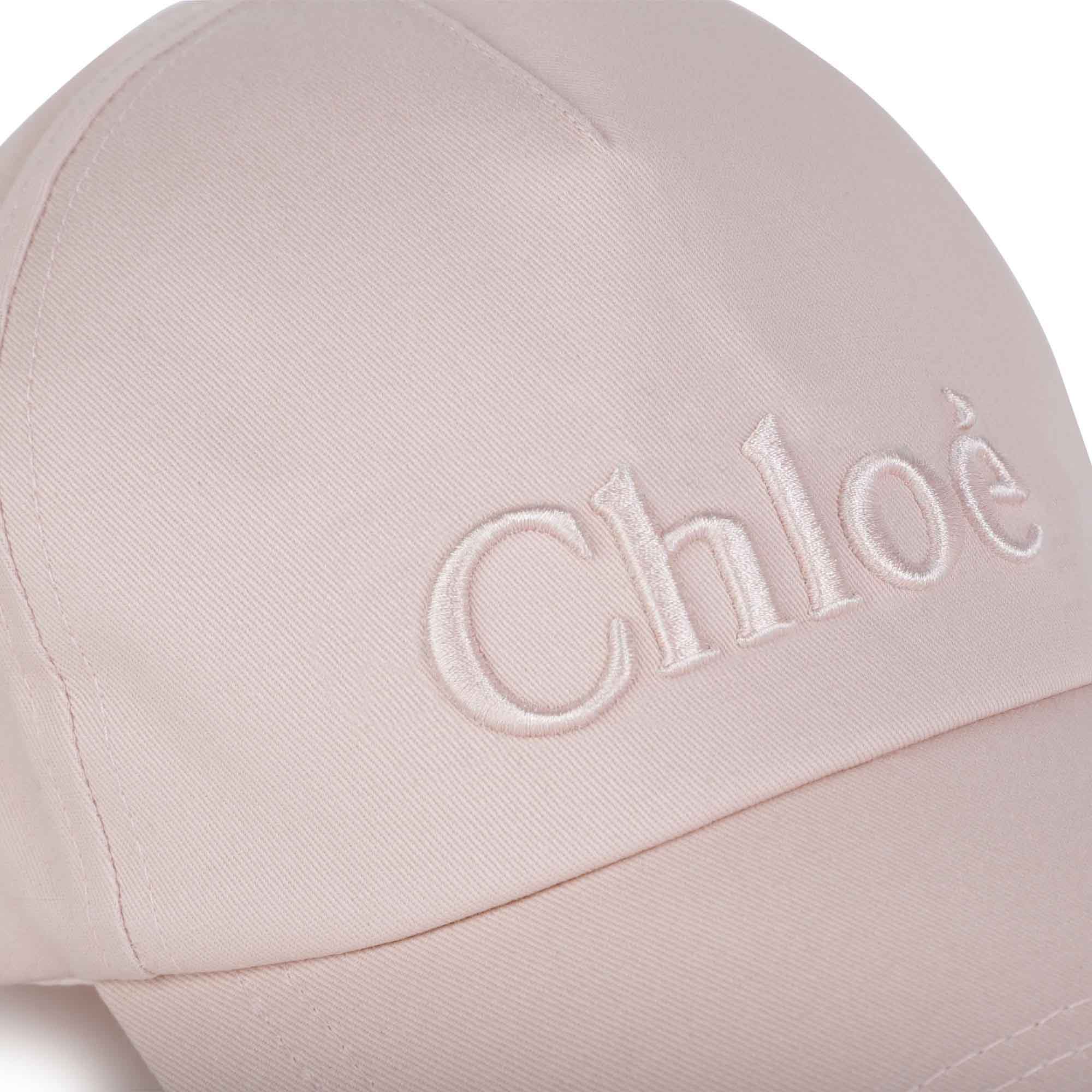 Girls Light Pink Logo Cotton Cap
