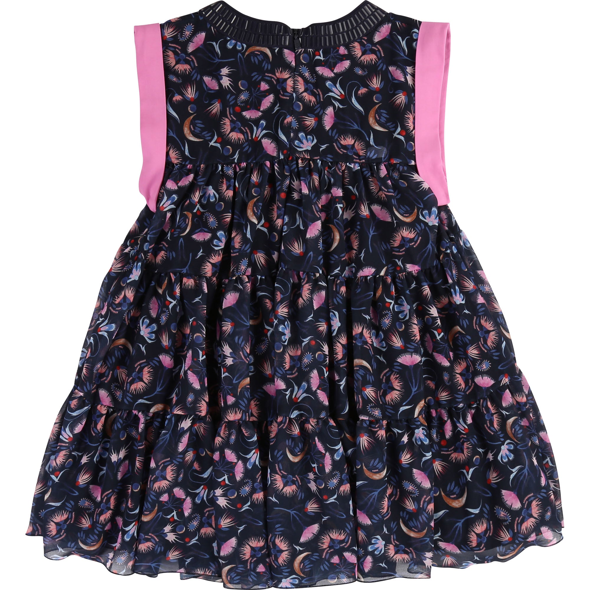 Girls Blue Flowers Sleeveless Dress
