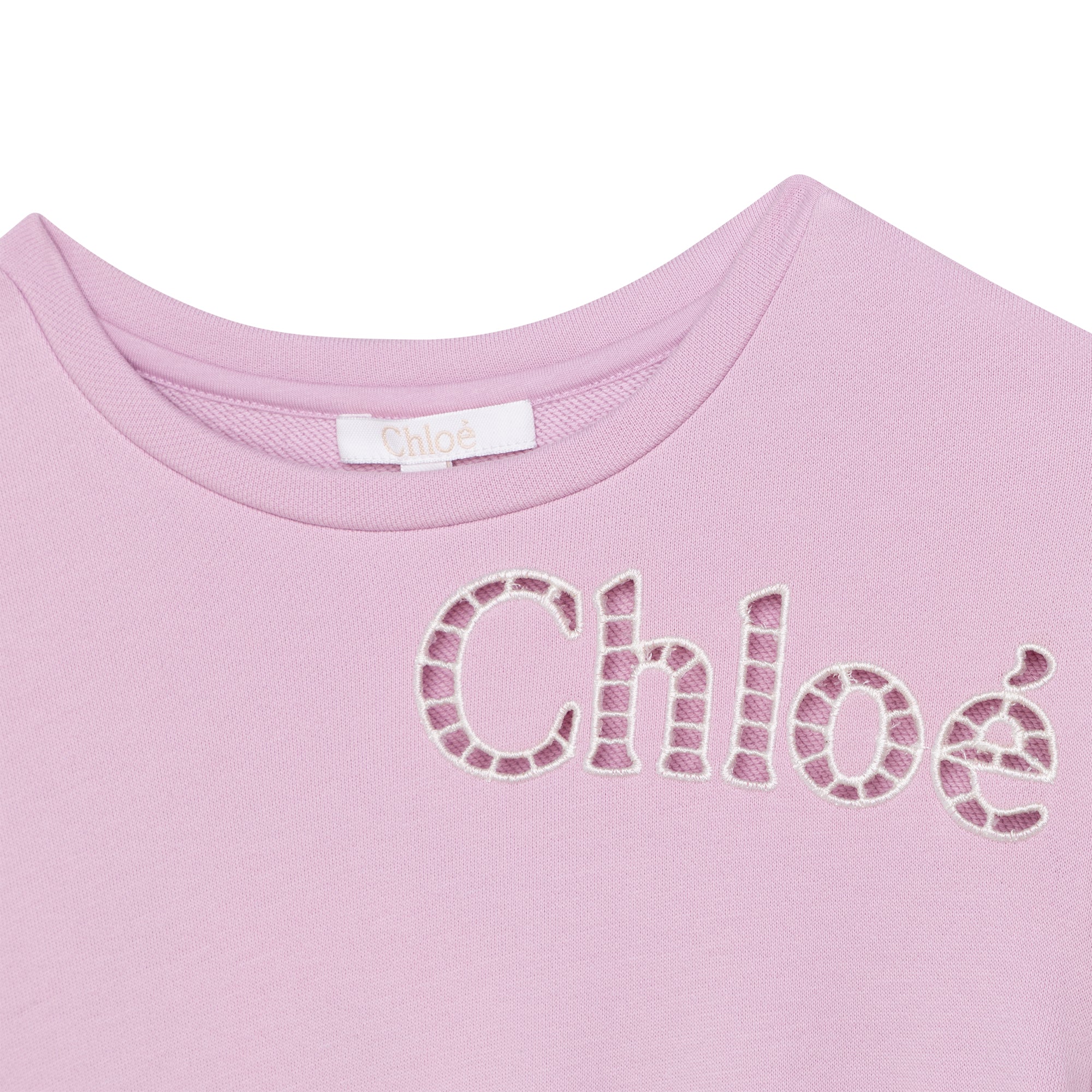 Girls Pink Logo Cotton Dress