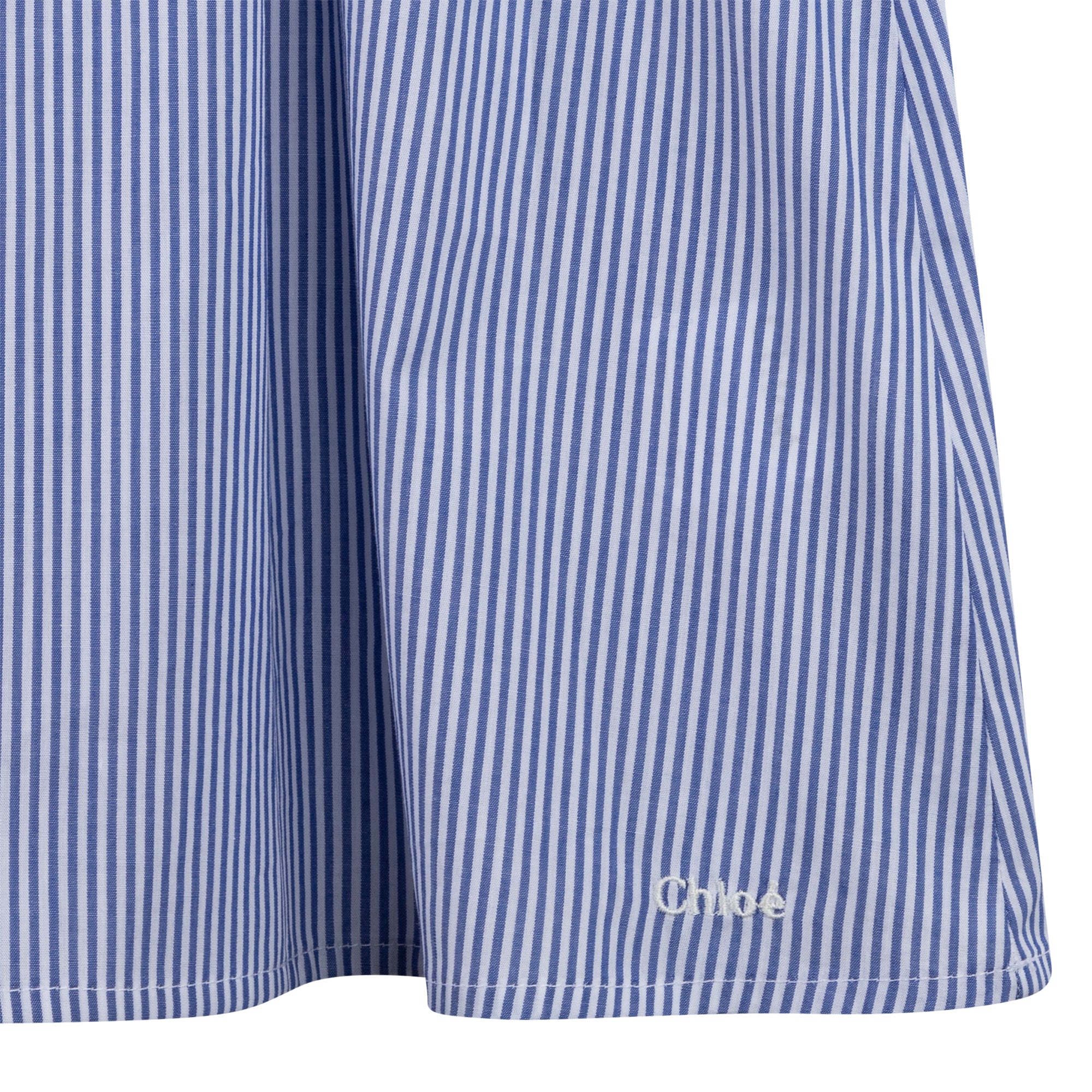 Girls Blue Stripe Cotton Dress