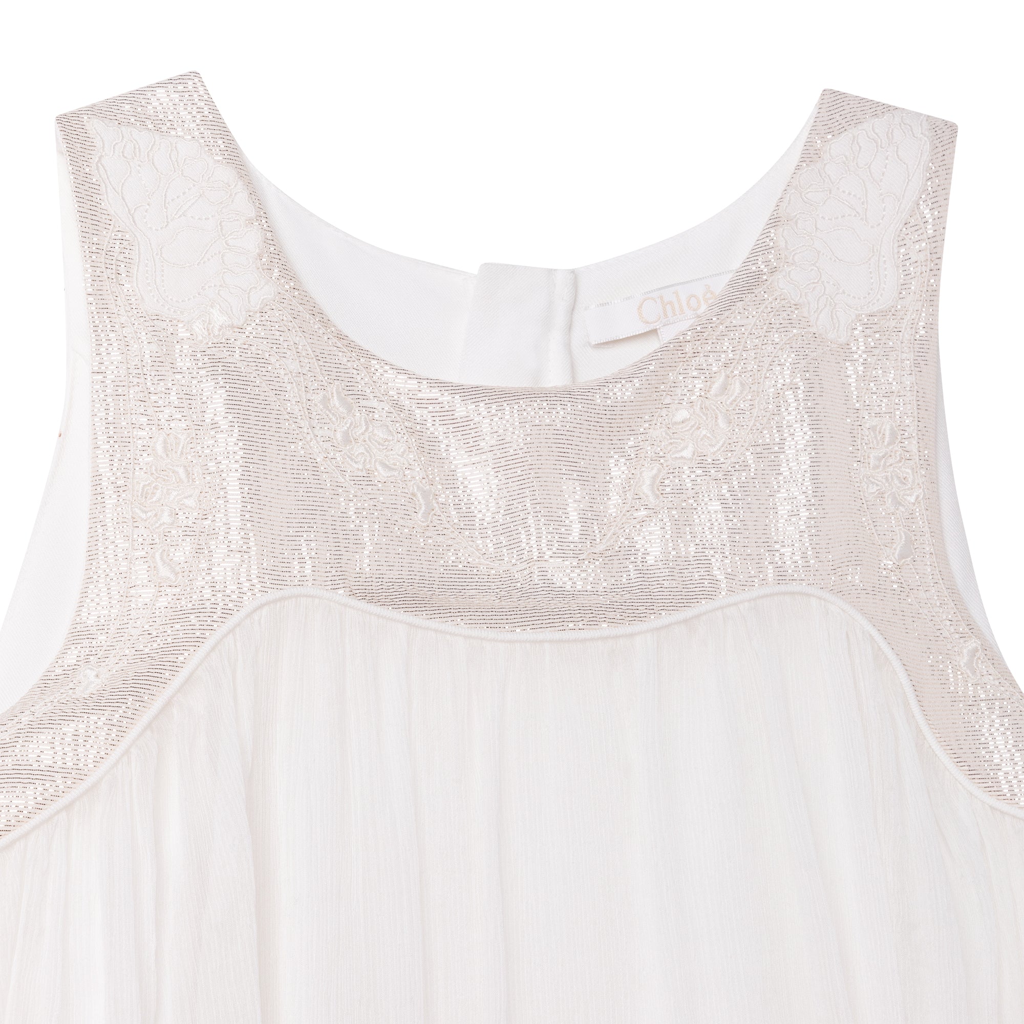 Girls White Silk Dress