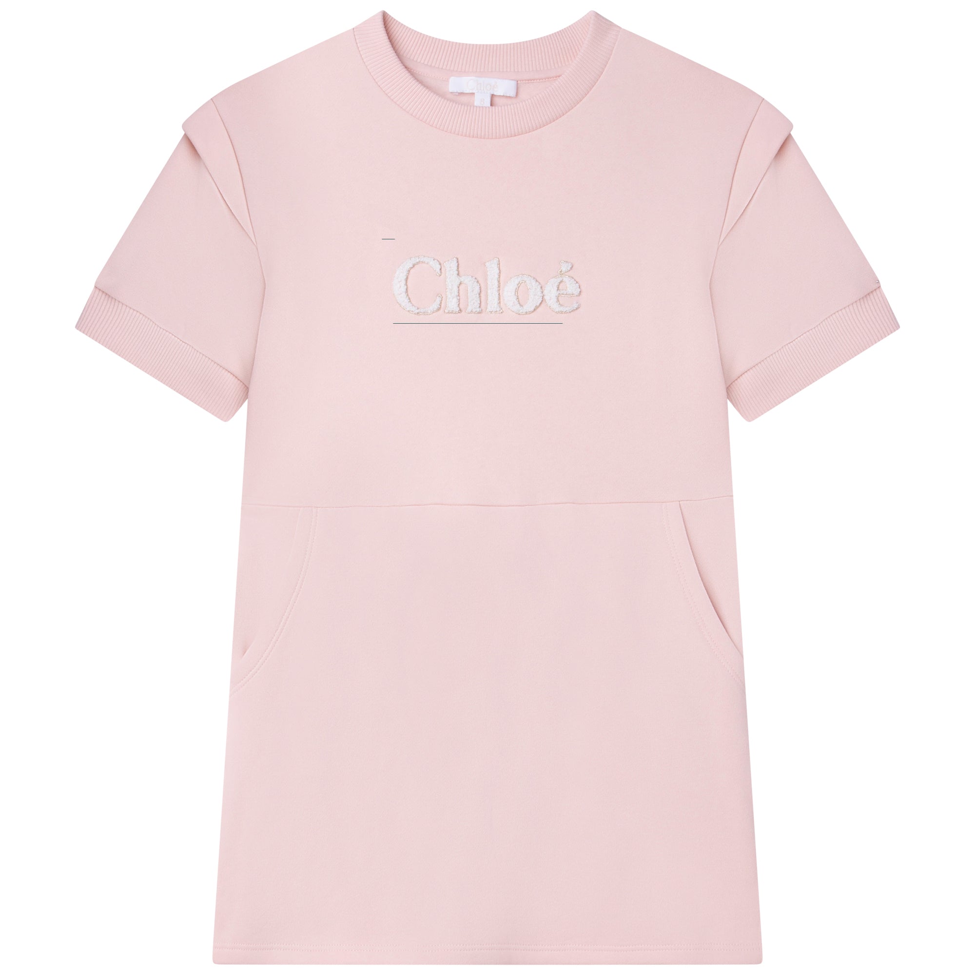Girls Pink Logo Cotton Dress
