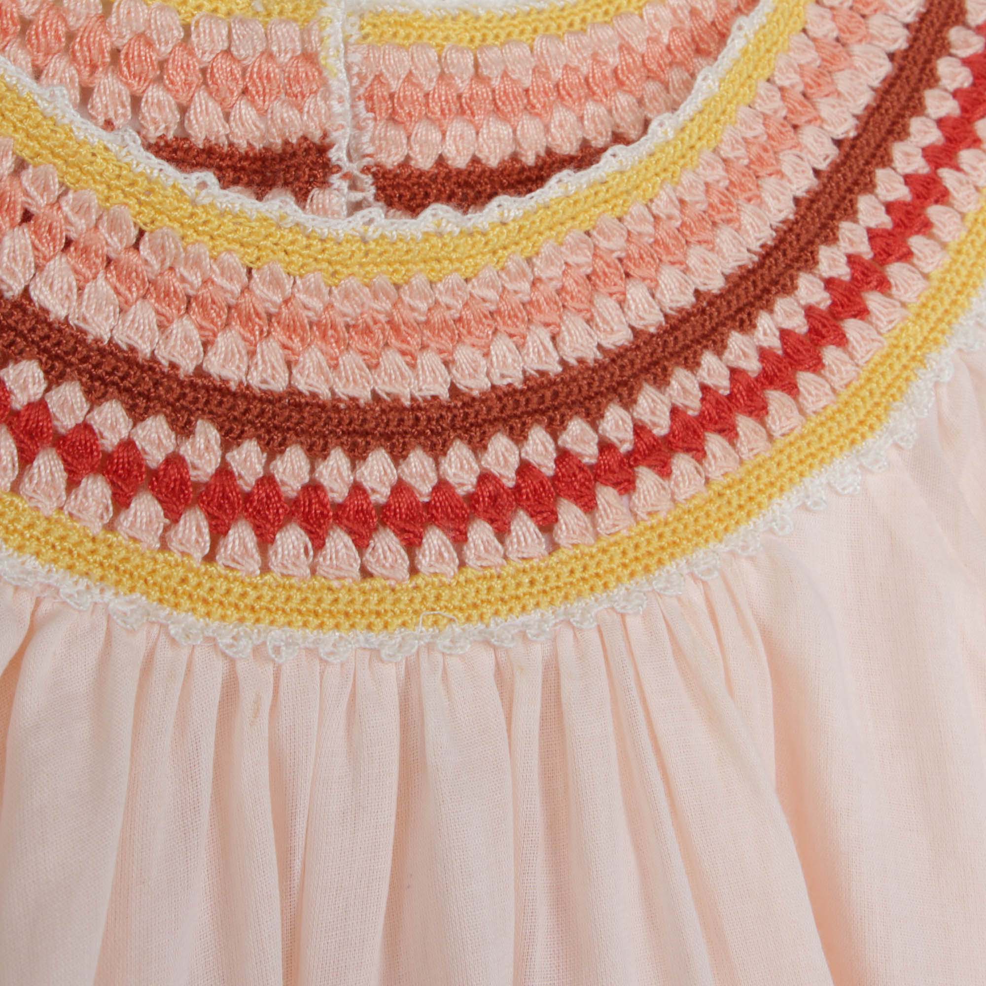 Girls Pink Embroidered Cotton Dress