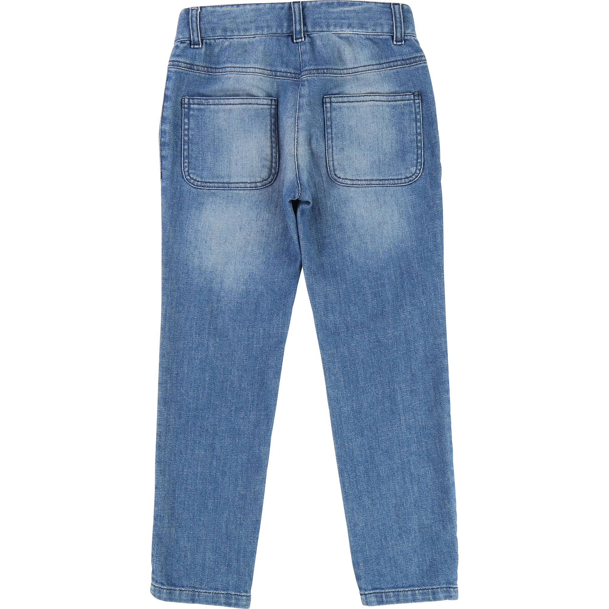 Girls Denim Blue Cotton Trousers