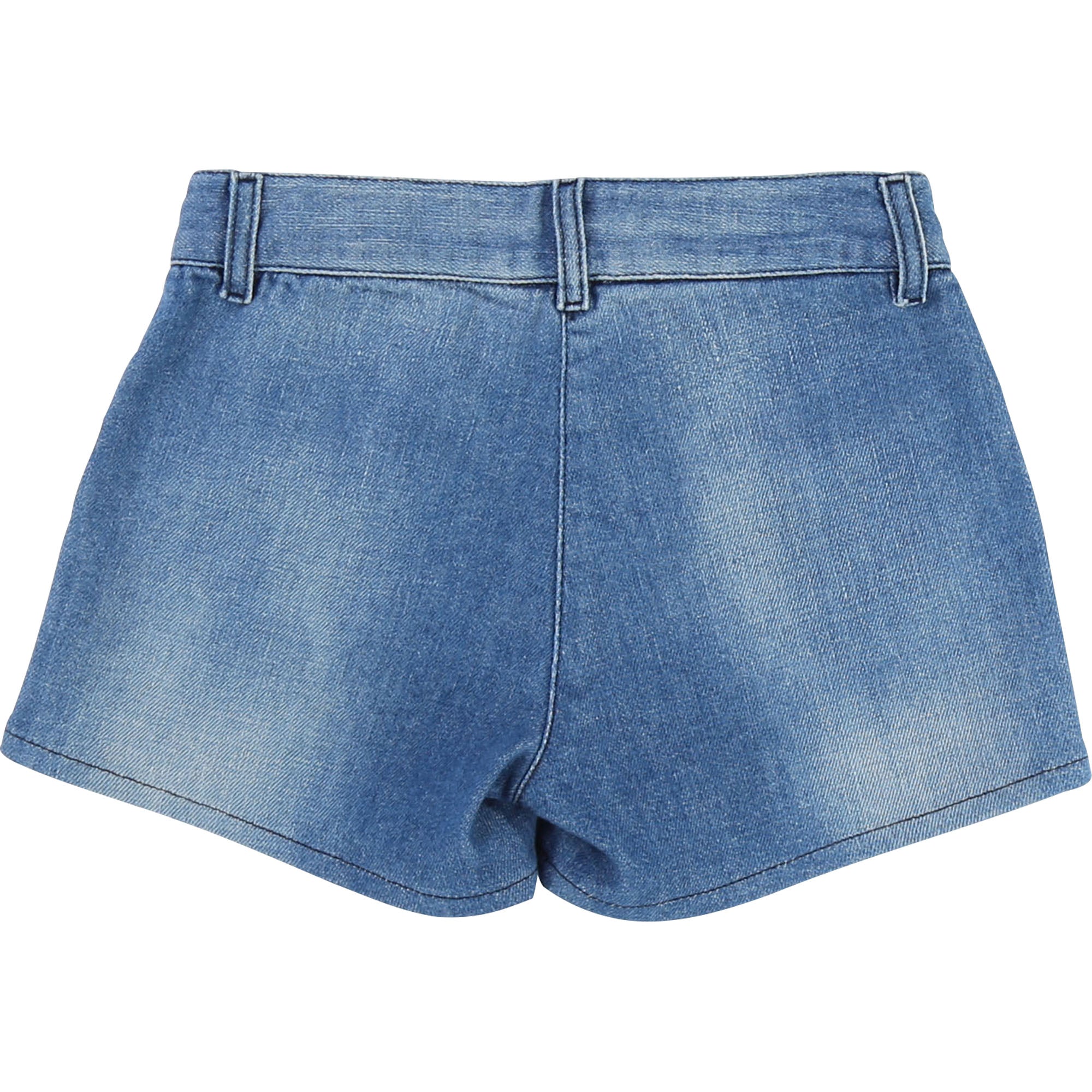 Girls Denim Blue Cotton Shorts