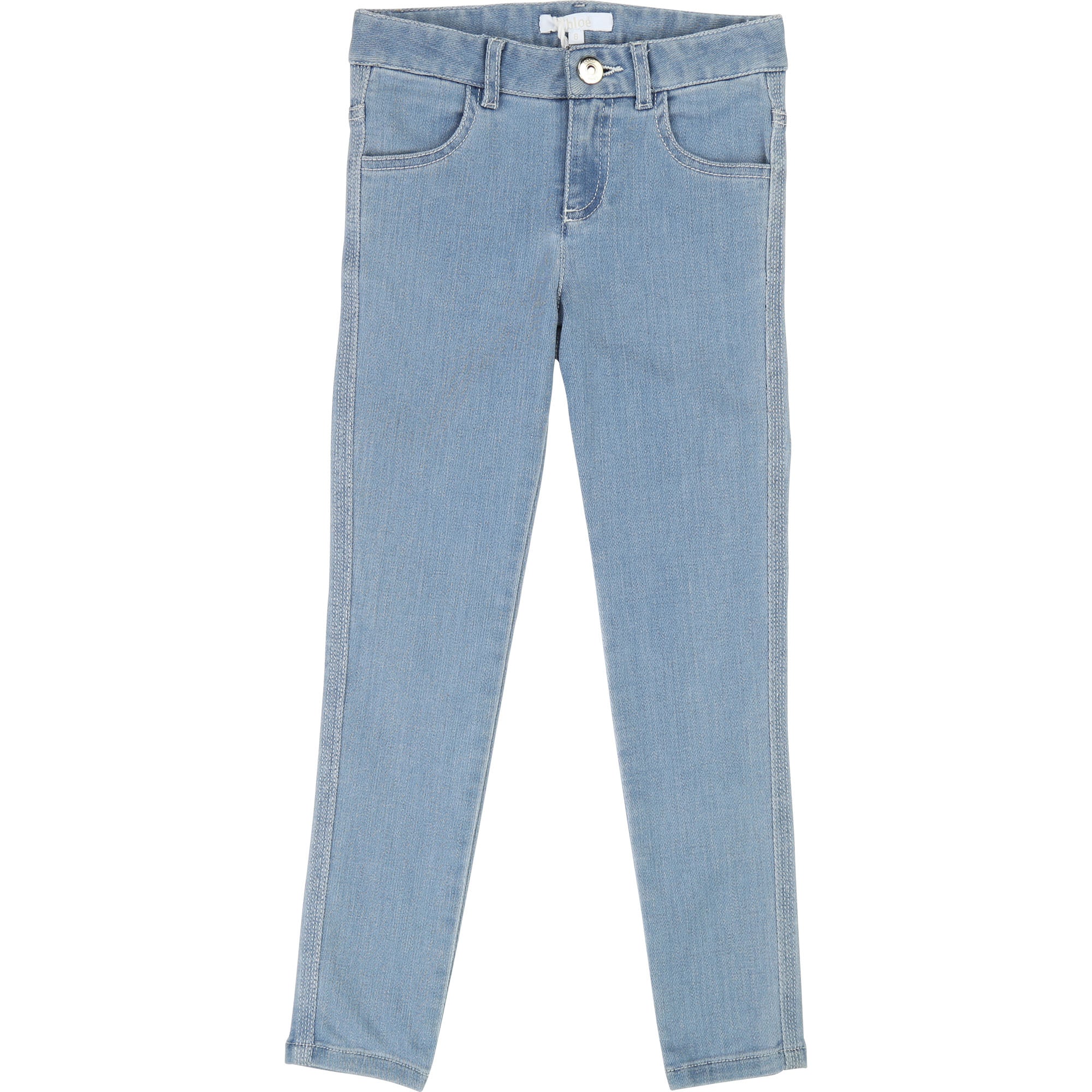 Girls Light Blue Cotton Jeans