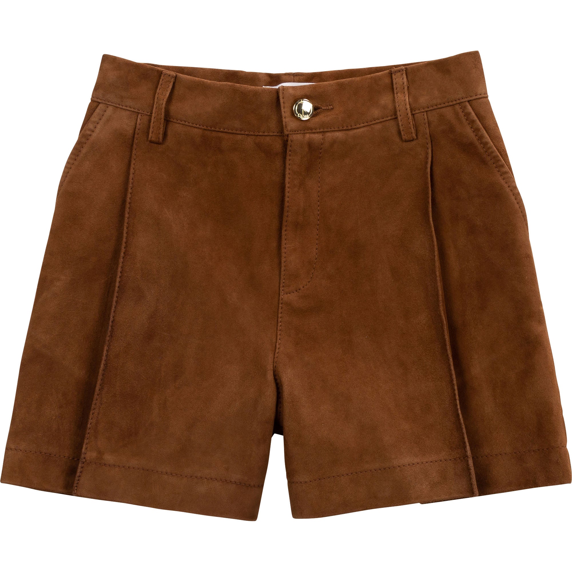 Girls Brown Faux Suede Shorts