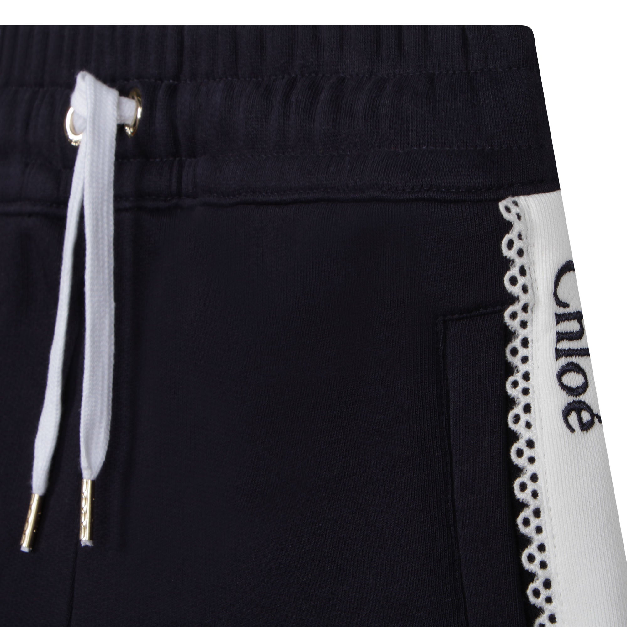 Girls Blue Logo Cotton Shorts