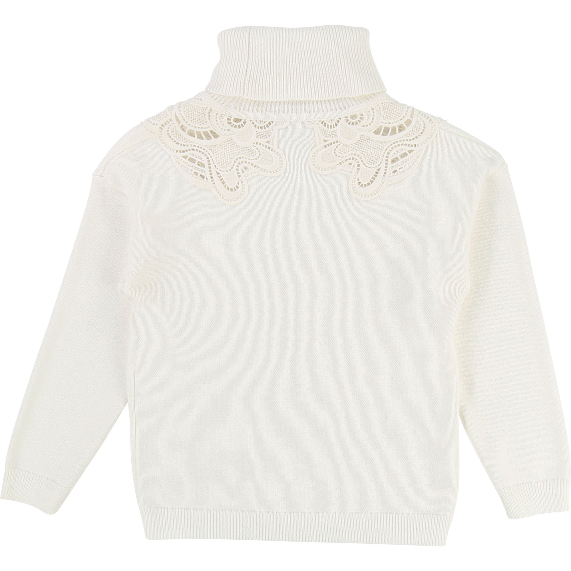Girls Off White Cotton Sweater