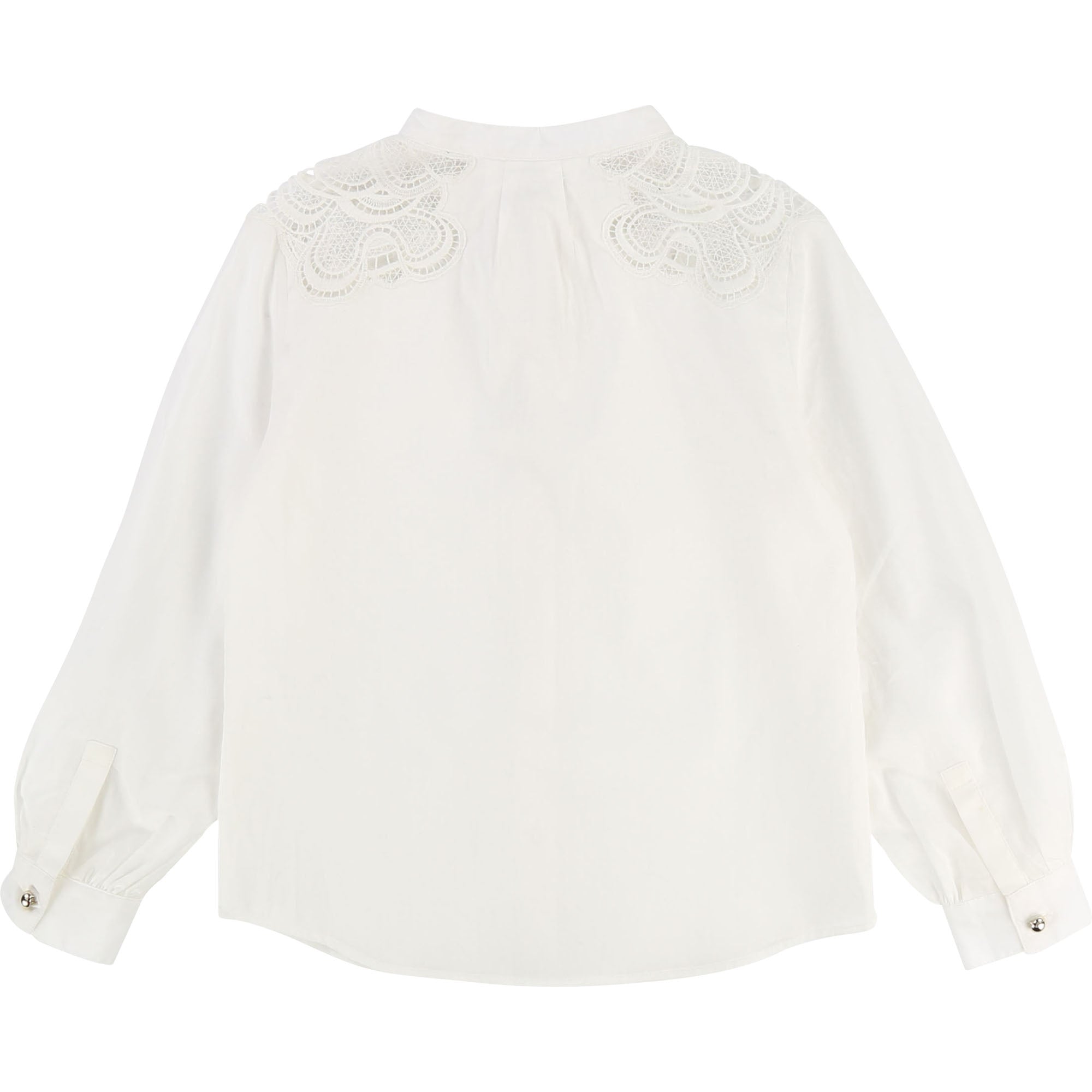 Girls Off White Cotton Shirt