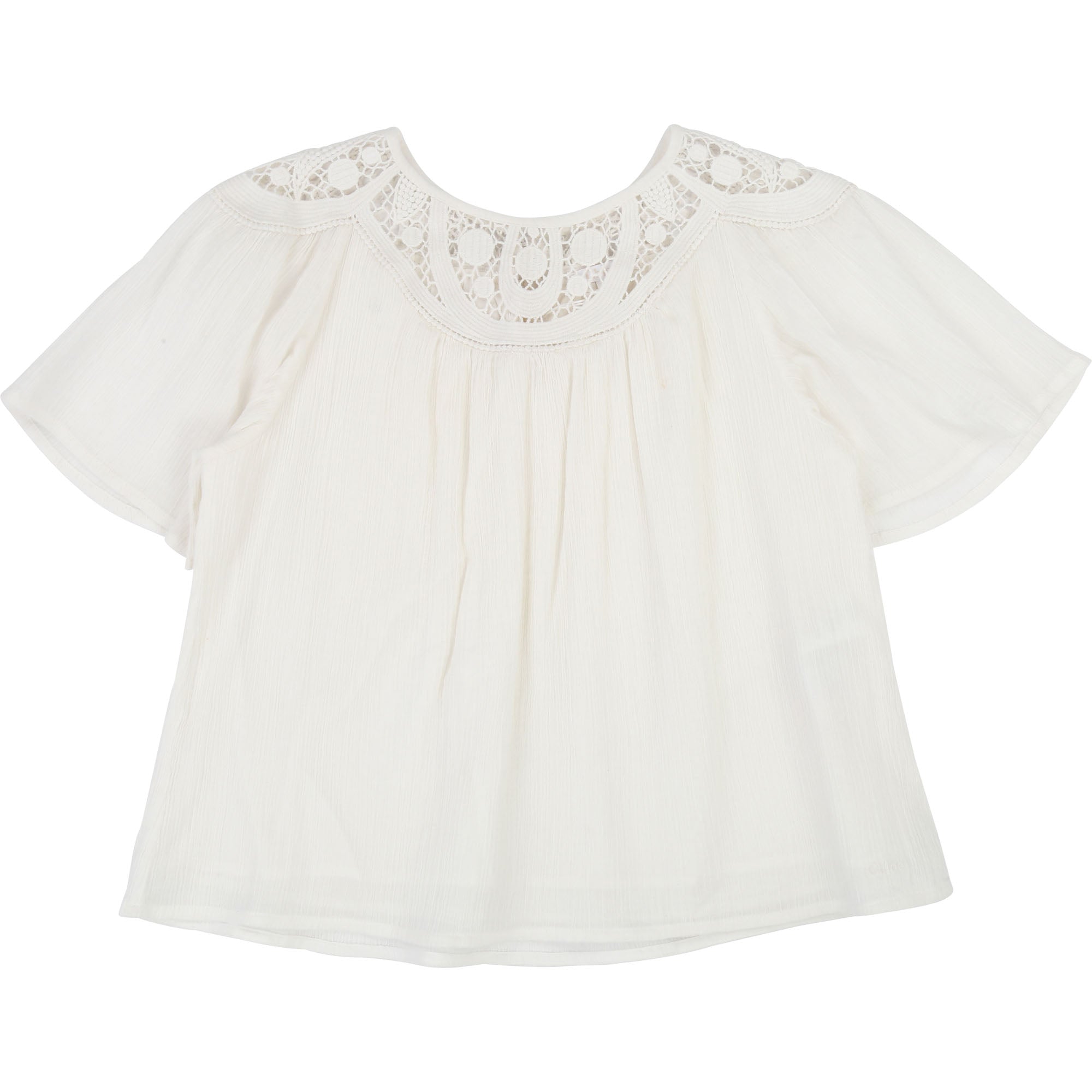 Girls Off-white Cotton Top