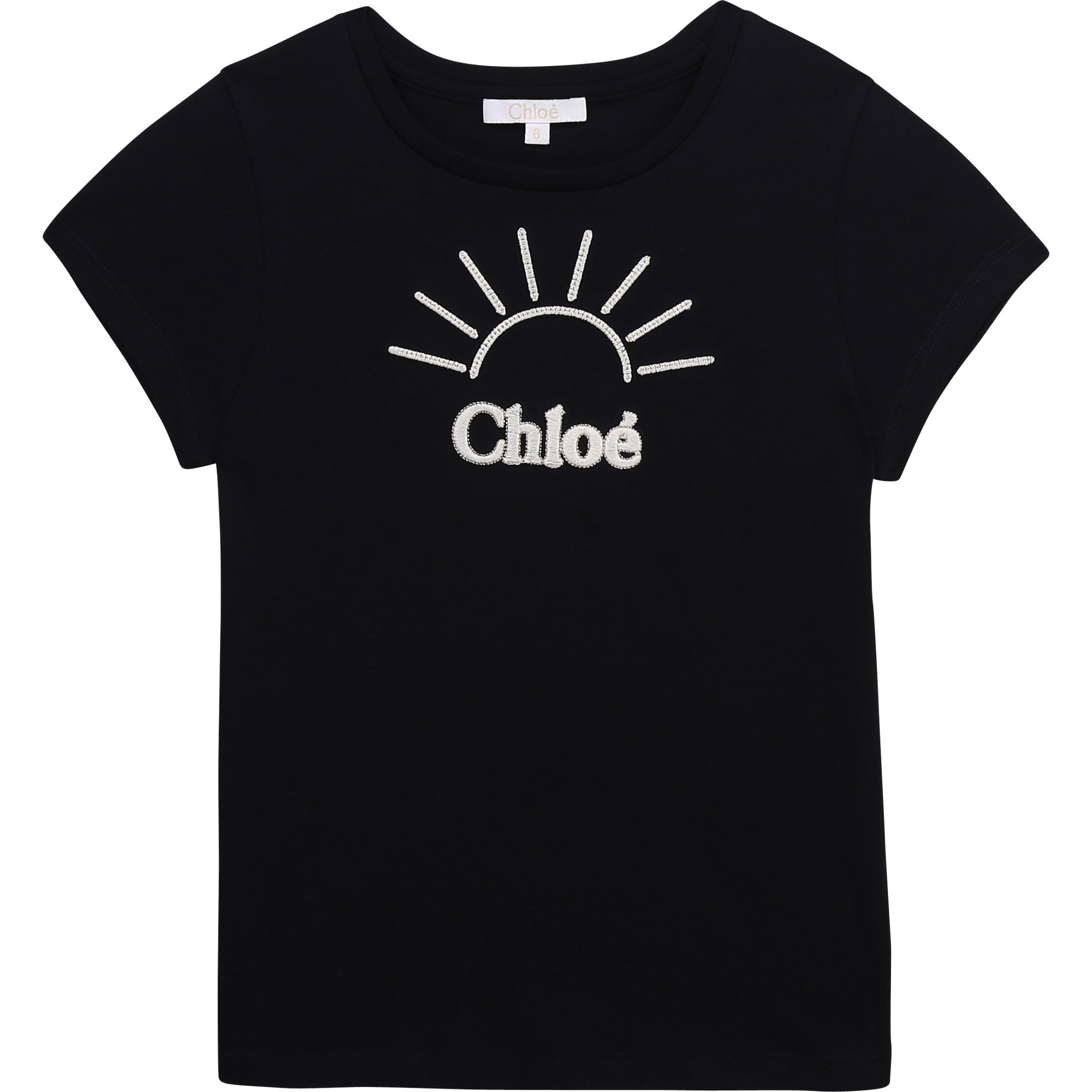 Girls Blue Logo Cotton T-Shirt