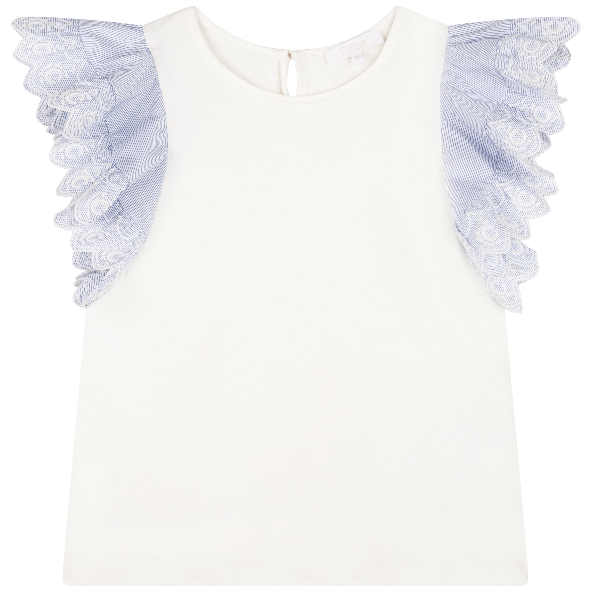 Girls White Cotton T-Shirt