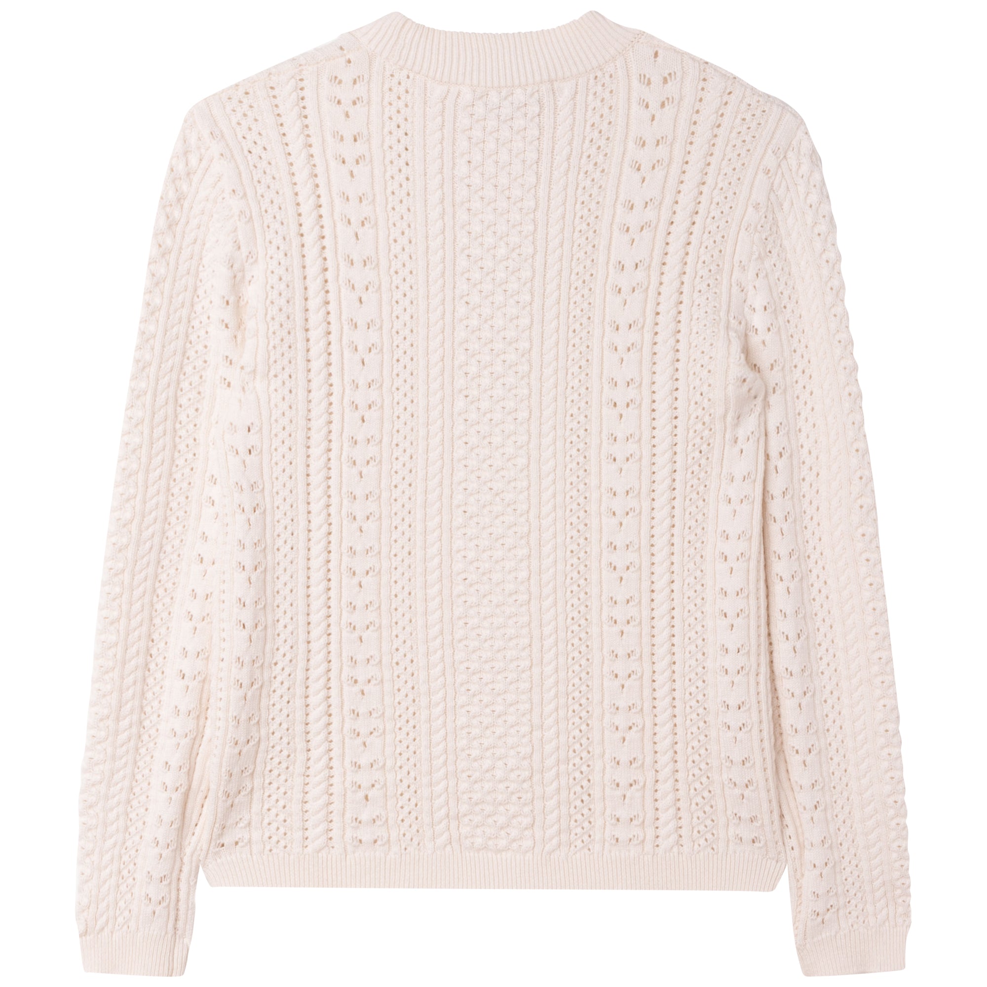 Girls Ivory Knit Cotton Sweater