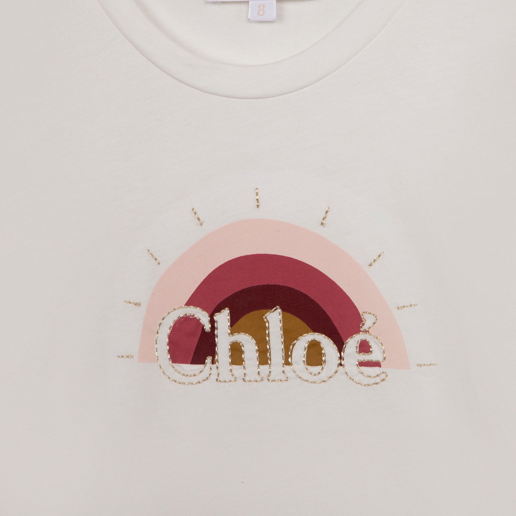 Girls White Logo Cotton T-Shirt