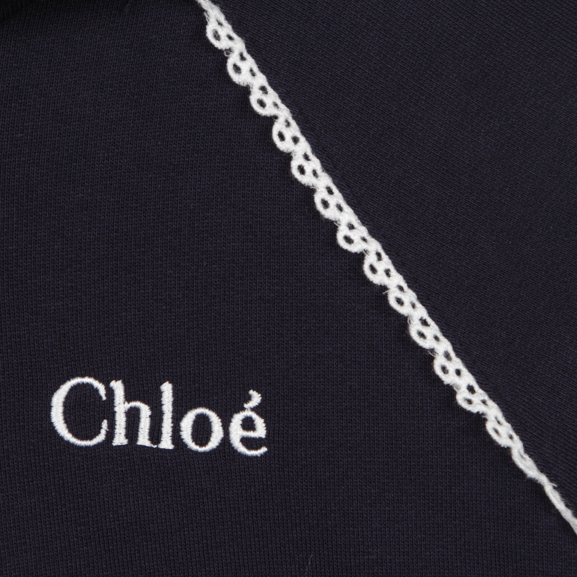 Girls Blue Logo Cotton Sweatshirt