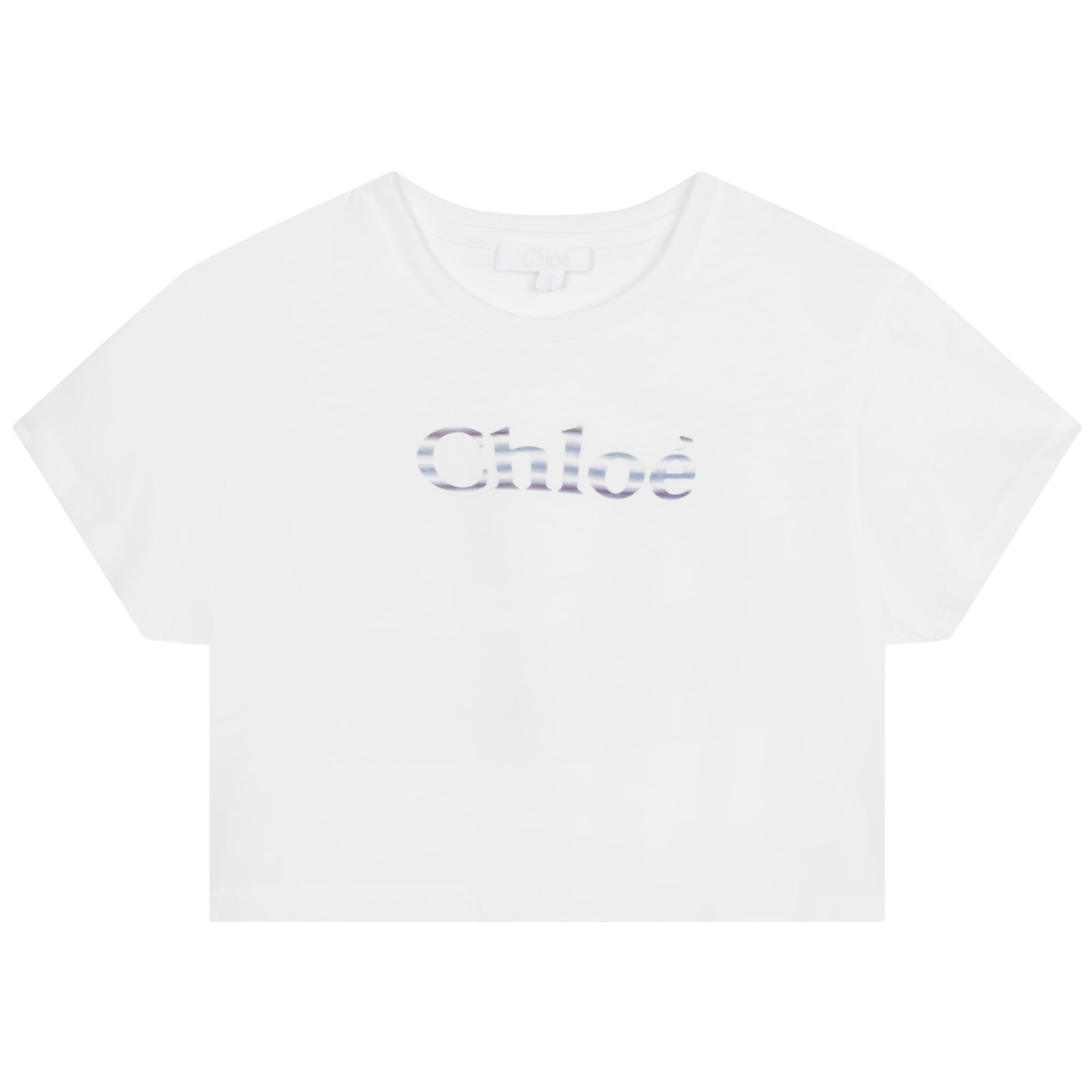 Girls White Logo Cotton T-Shirt