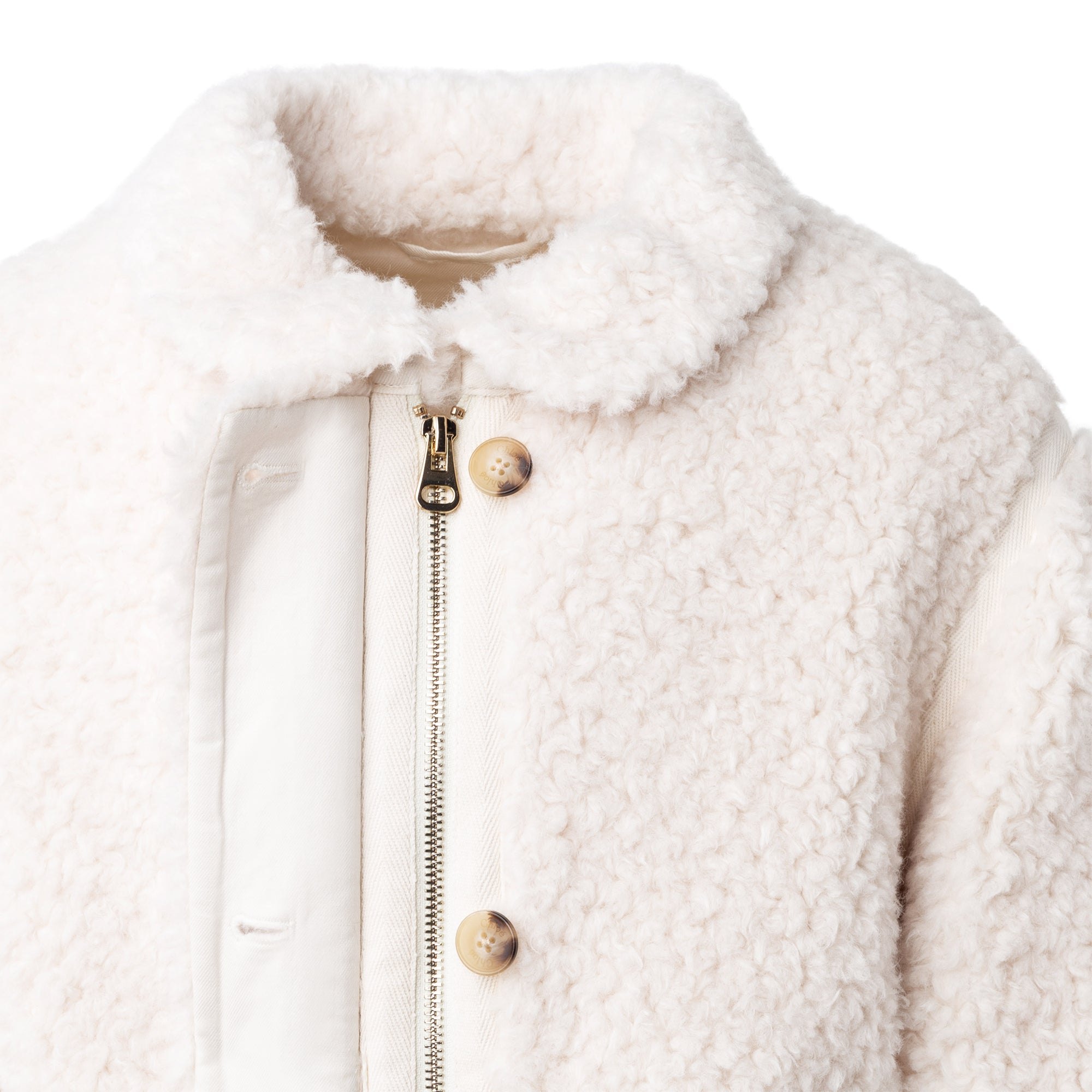 Girls Ivory Faux Fur Coat