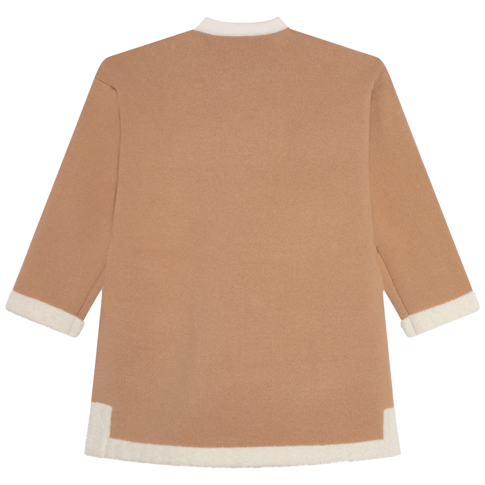 Girls Beige Knit Coat