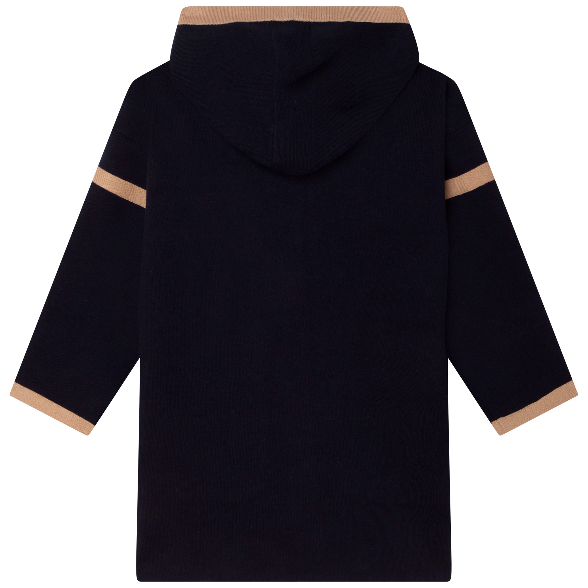 Girls Navy Logo Knit Coat