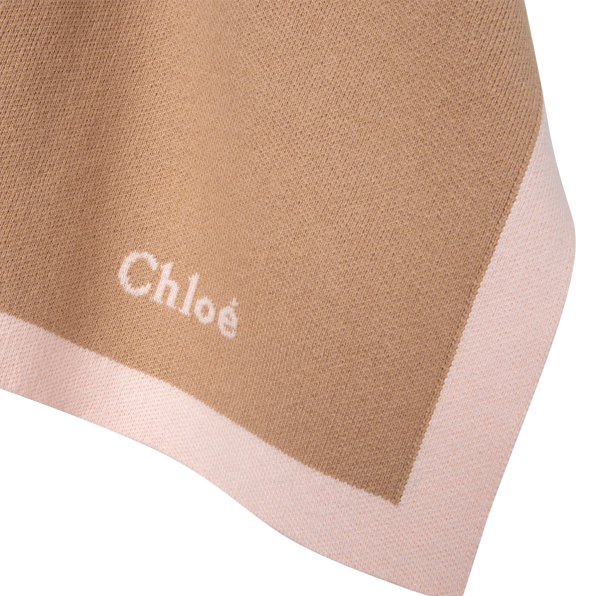 Girls Beige Logo Knitted Cape