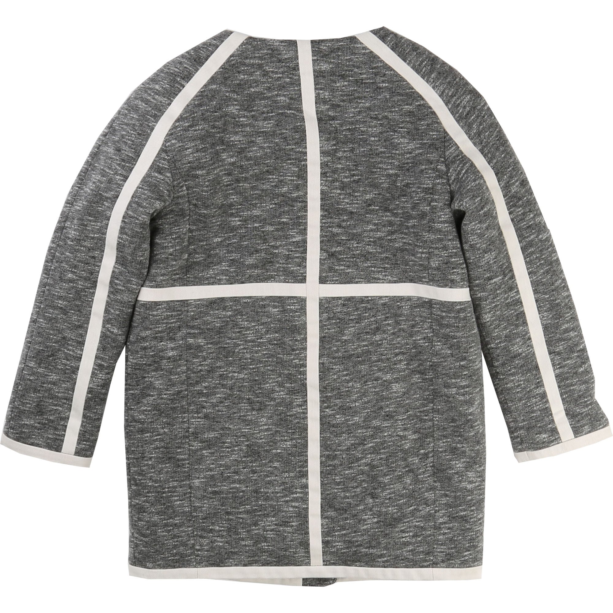 Girls Dark Grey Collarless Cotton Coat - CÉMAROSE | Children's Fashion Store - 2