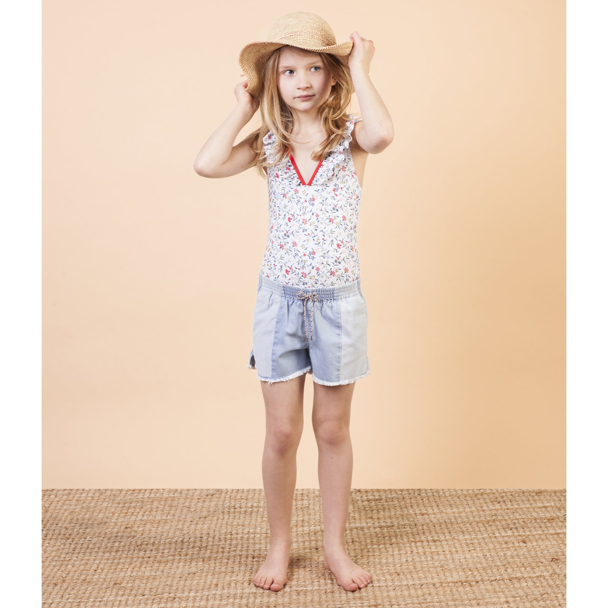 Girls Multi Flowers Swimsuit