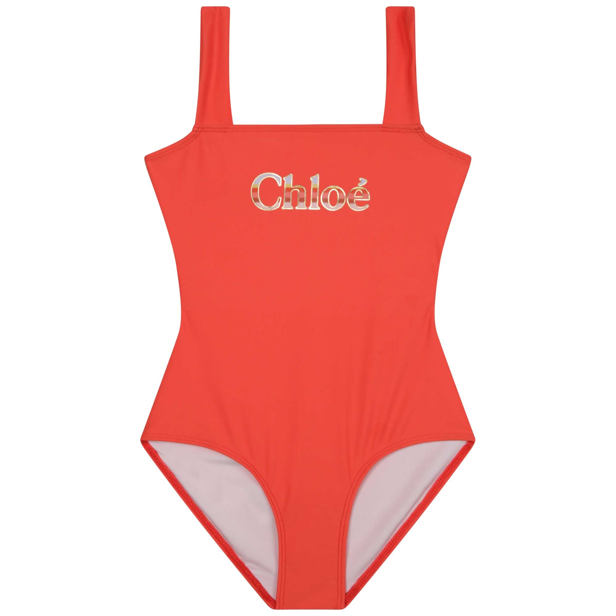 Girls Pink Logo Swimsuit
