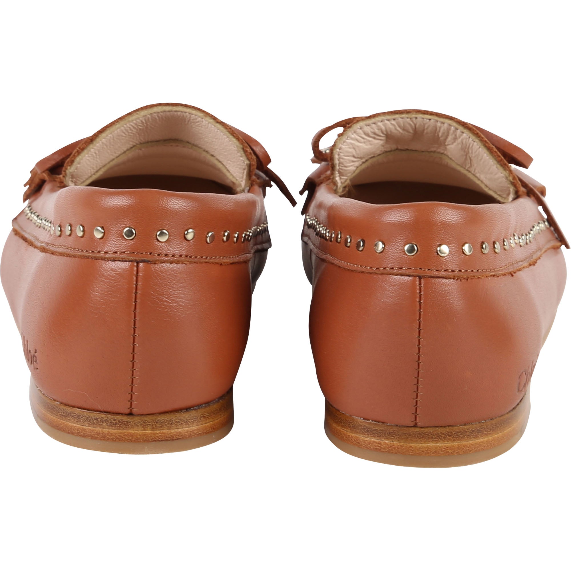 Girls Brown Tassel Cuir Shoes