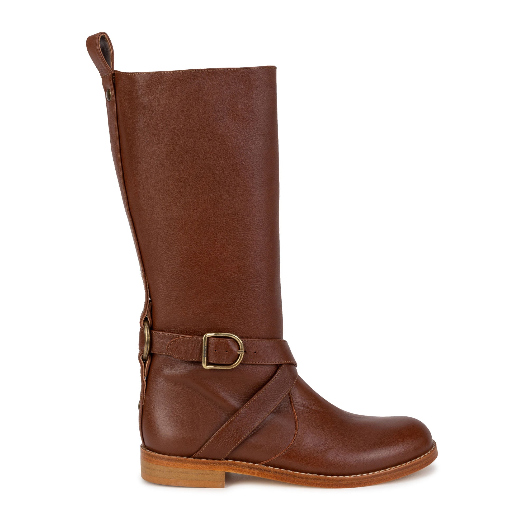 Girls Brown Leather Long Boots