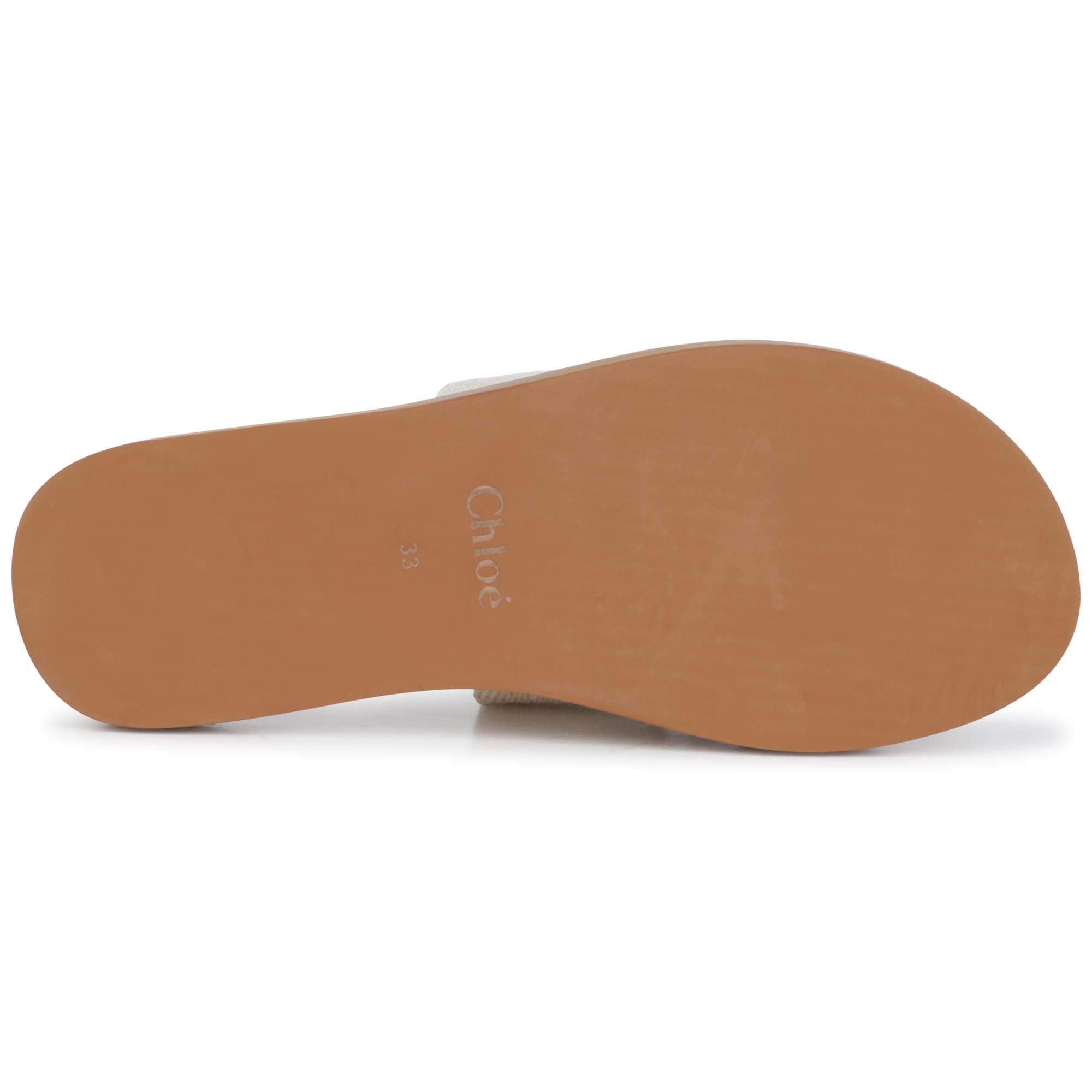 Girls White Logo Canvas Sandals