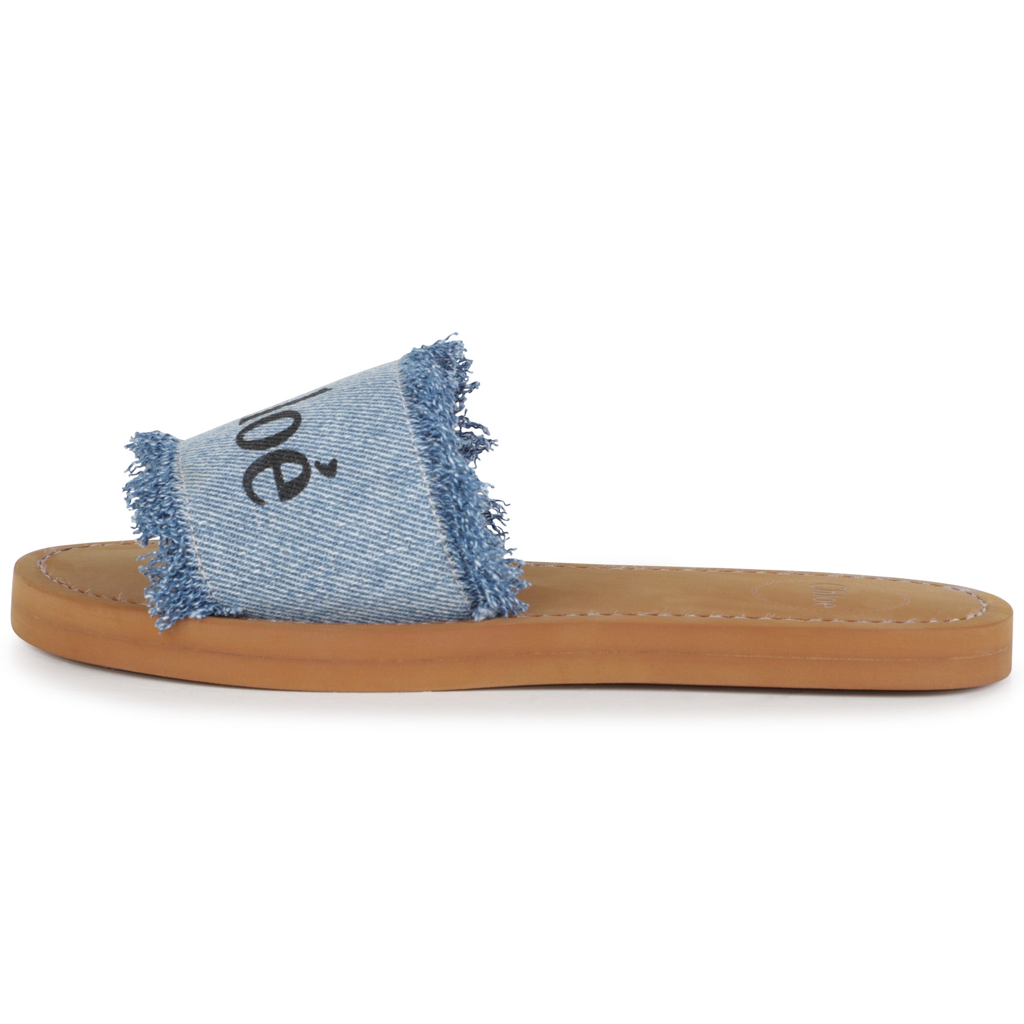 Girls Denim Blue Logo Canvas Sandals
